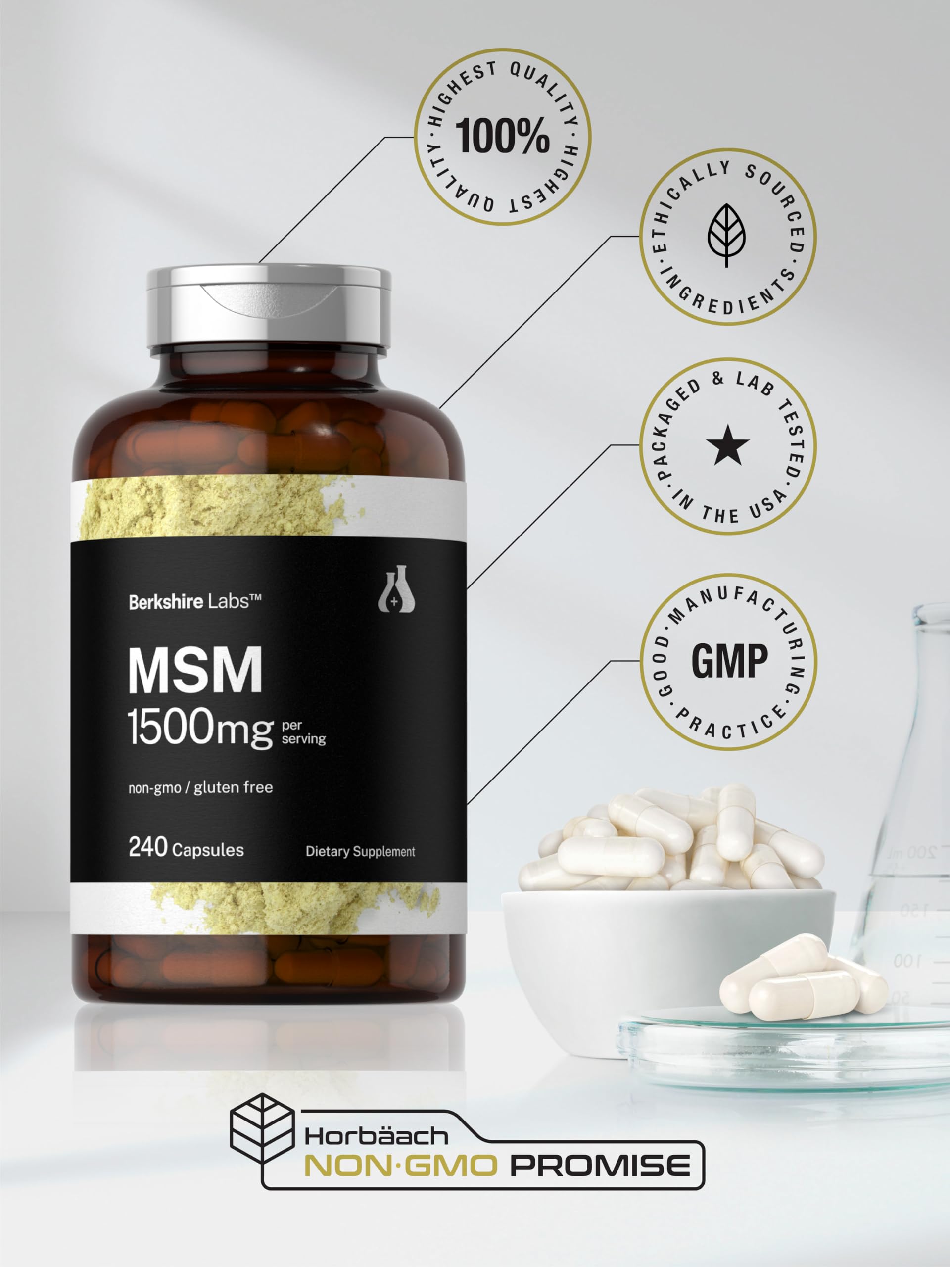 Foto 7 pulgar | Suplemento Horbäach Msm En Cápsulas De 1500 Mg, 240 Unidades - Venta Internacional.