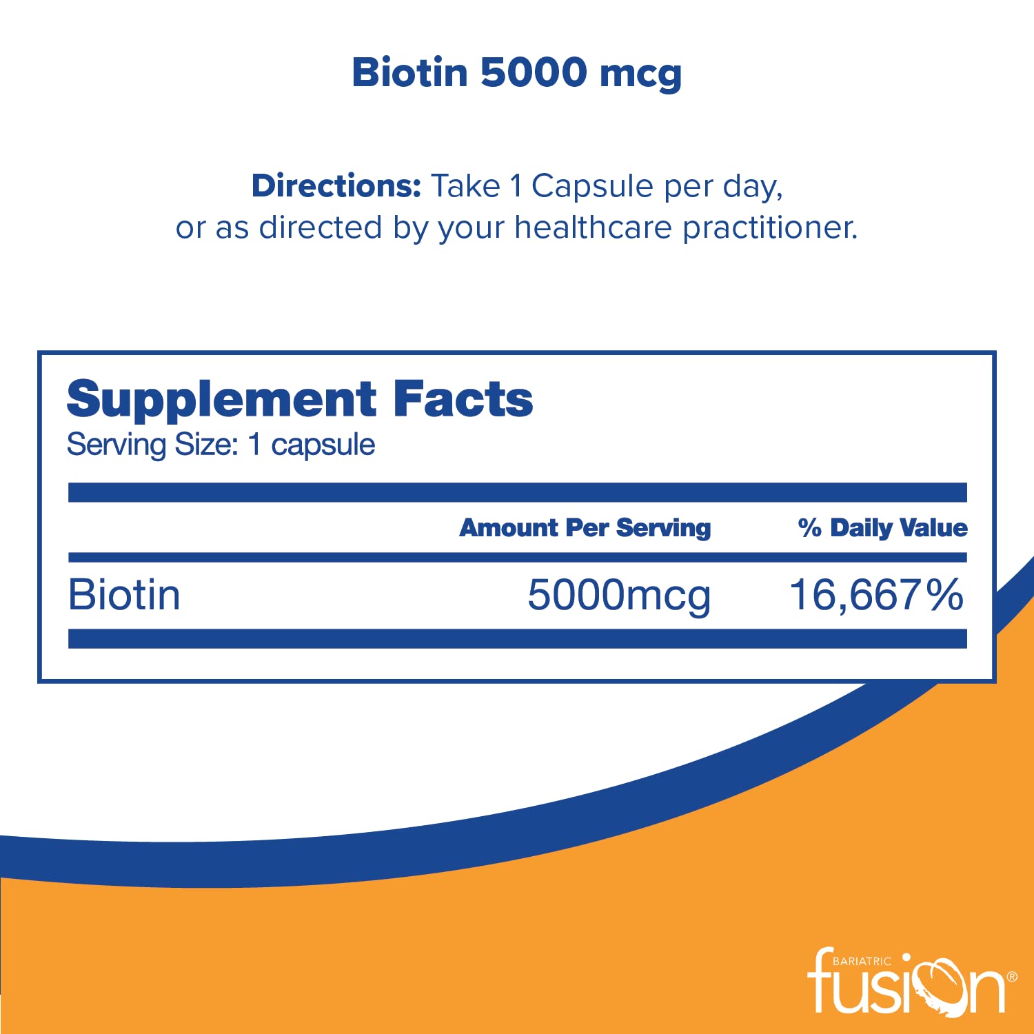 Foto 3 pulgar | Suplemento Bariatric Fusion Biotina 5000 Mcg De Vitamina 90 Cápsulas - Venta Internacional.