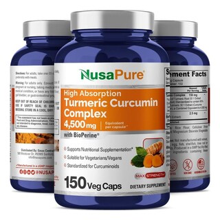 Foto 3 | Suplemento Del Complejo De Cúrcuma Y Curcumina Nusapure, 4.500 Mg, 150 Cápsulas - Venta Internacional.