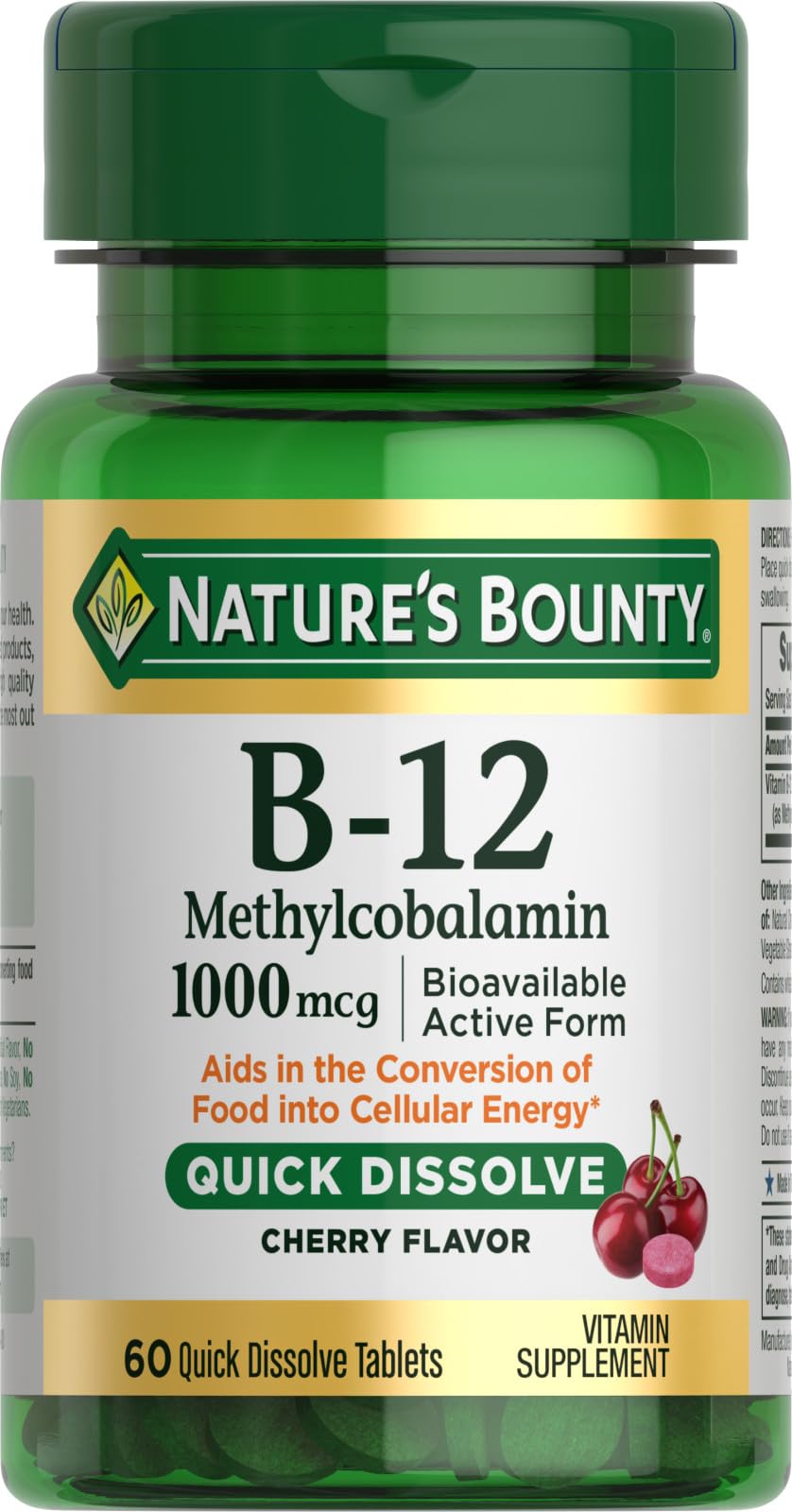 Foto 2 pulgar | Suplemento De Vitamina B-12 De Nature's Bounty, 1000 Mcg, 60 Tabletas - Venta Internacional.