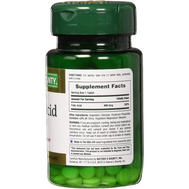 Foto 4 pulgar | Suplemento Vitamínico Nature's Bounty Ácido Fólico 800 Mcg X250 - Venta Internacional.