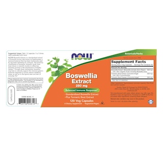 Foto 2 | Suplementos Now Extracto De Boswellia 250 Mg Más Cúrcuma 120 Cápsulas - Venta Internacional.
