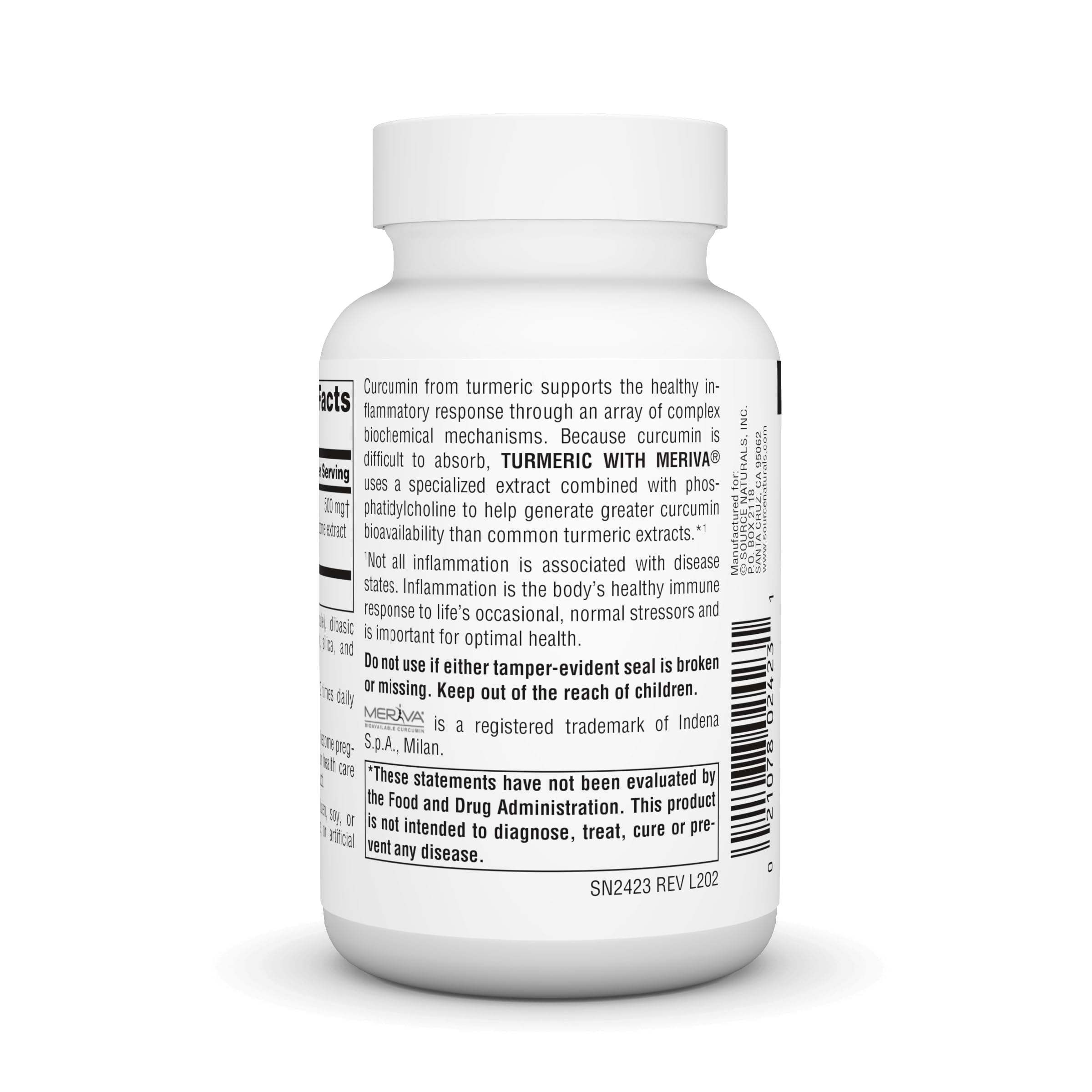 Foto 4 pulgar | Suplemento Source Naturals De Cúrcuma Con Meriva 500 Mg - 60 Cápsulas - Venta Internacional.