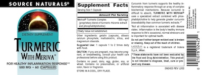 Foto 4 | Suplemento Source Naturals De Cúrcuma Con Meriva 500 Mg - 60 Cápsulas - Venta Internacional.