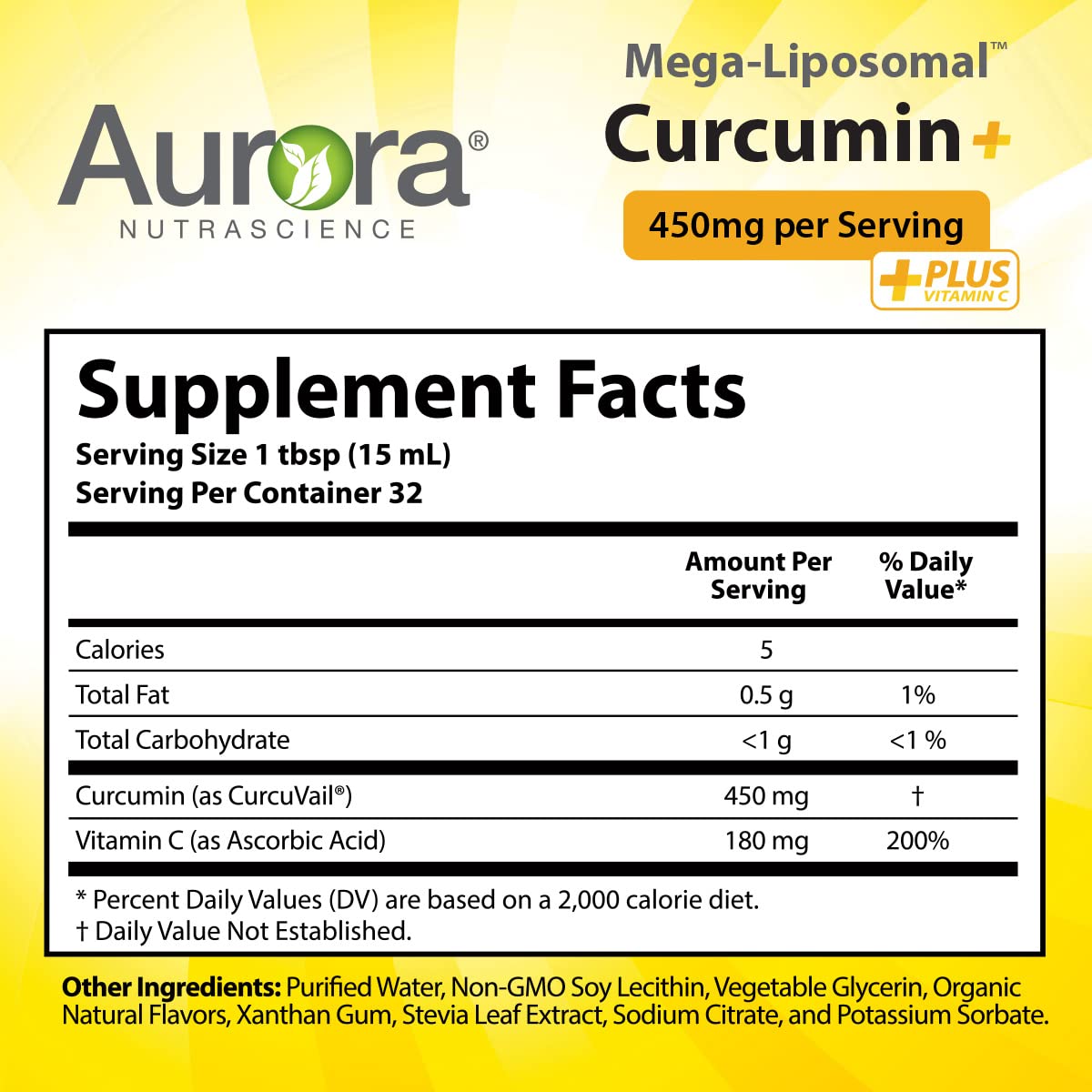 Foto 5 pulgar | Suplemento De Curcumina Megaliposomal+vitamina C De Aurora Nutrascience - Venta Internacional.