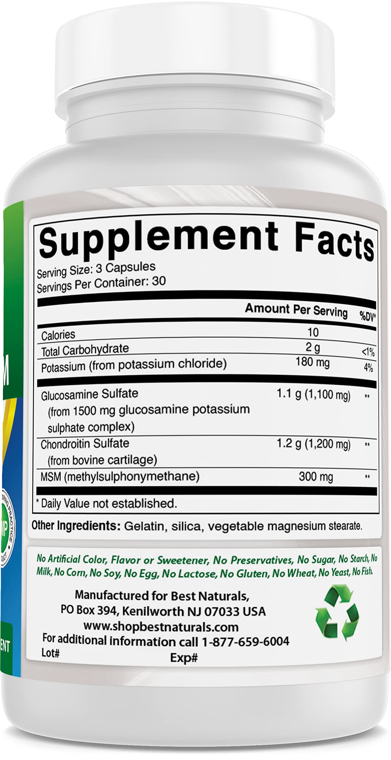 Foto 6 pulgar | Suplementos Best Naturals: Glucosamina, Condroitina, Msm, 2600 Mg - Venta Internacional.