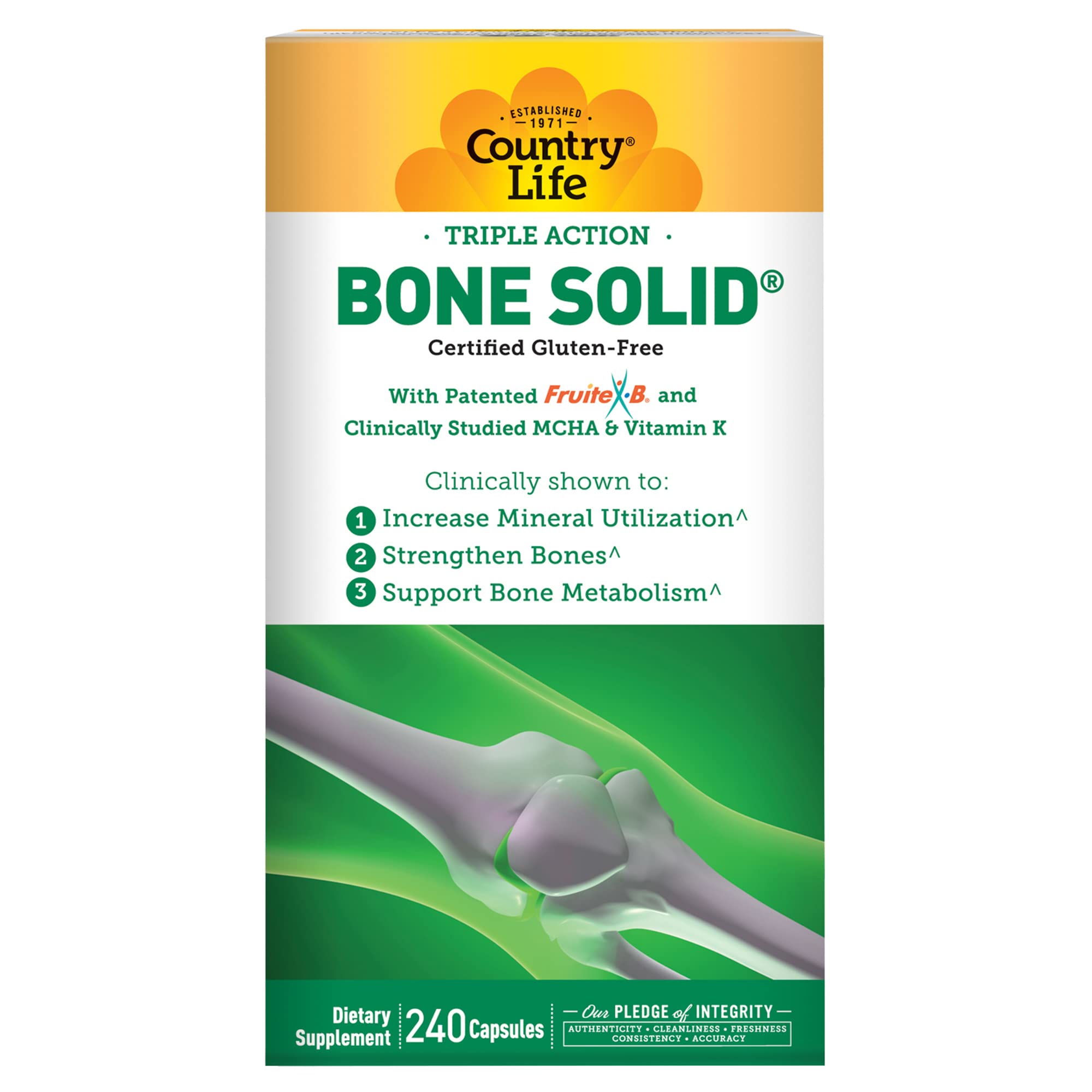 Foto 2 pulgar | Suplemento Para La Salud Ósea Country Life Bone Solid 240 Cápsulas - Venta Internacional.