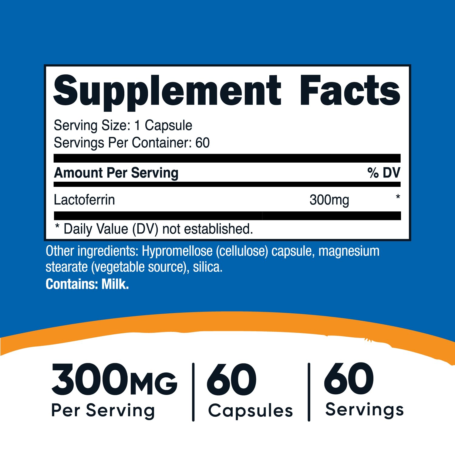 Foto 3 pulgar | Suplemento Nutricost, Cápsulas De Lactoferrina, 300 Mg, 60 Porciones - Venta Internacional.