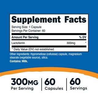 Foto 2 | Suplemento Nutricost, Cápsulas De Lactoferrina, 300 Mg, 60 Porciones - Venta Internacional.