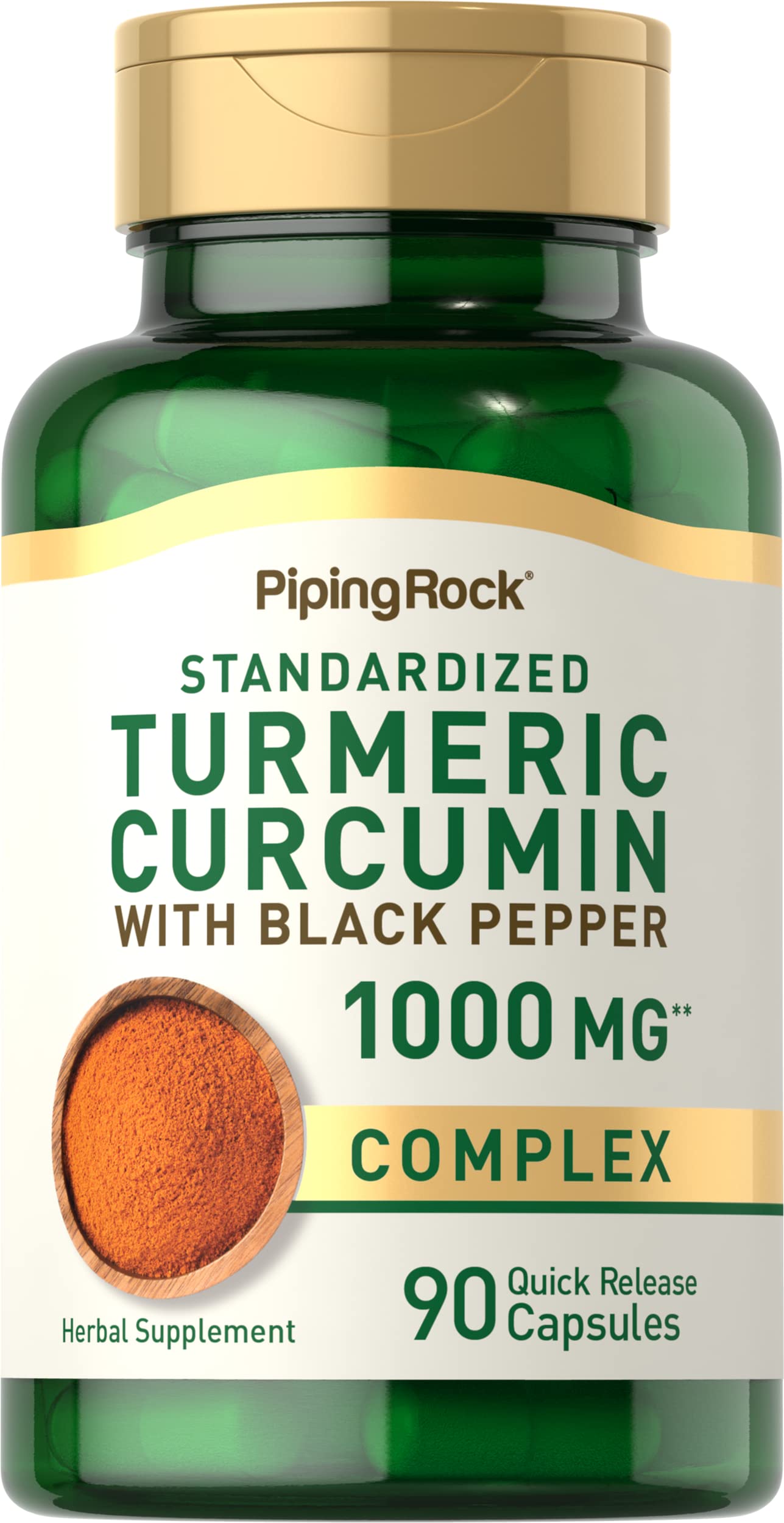 Foto 1 | Suplemento Piping Rock, Cúrcuma Y Curcumina, 1000 Mg, 90 Cápsulas - Venta Internacional.