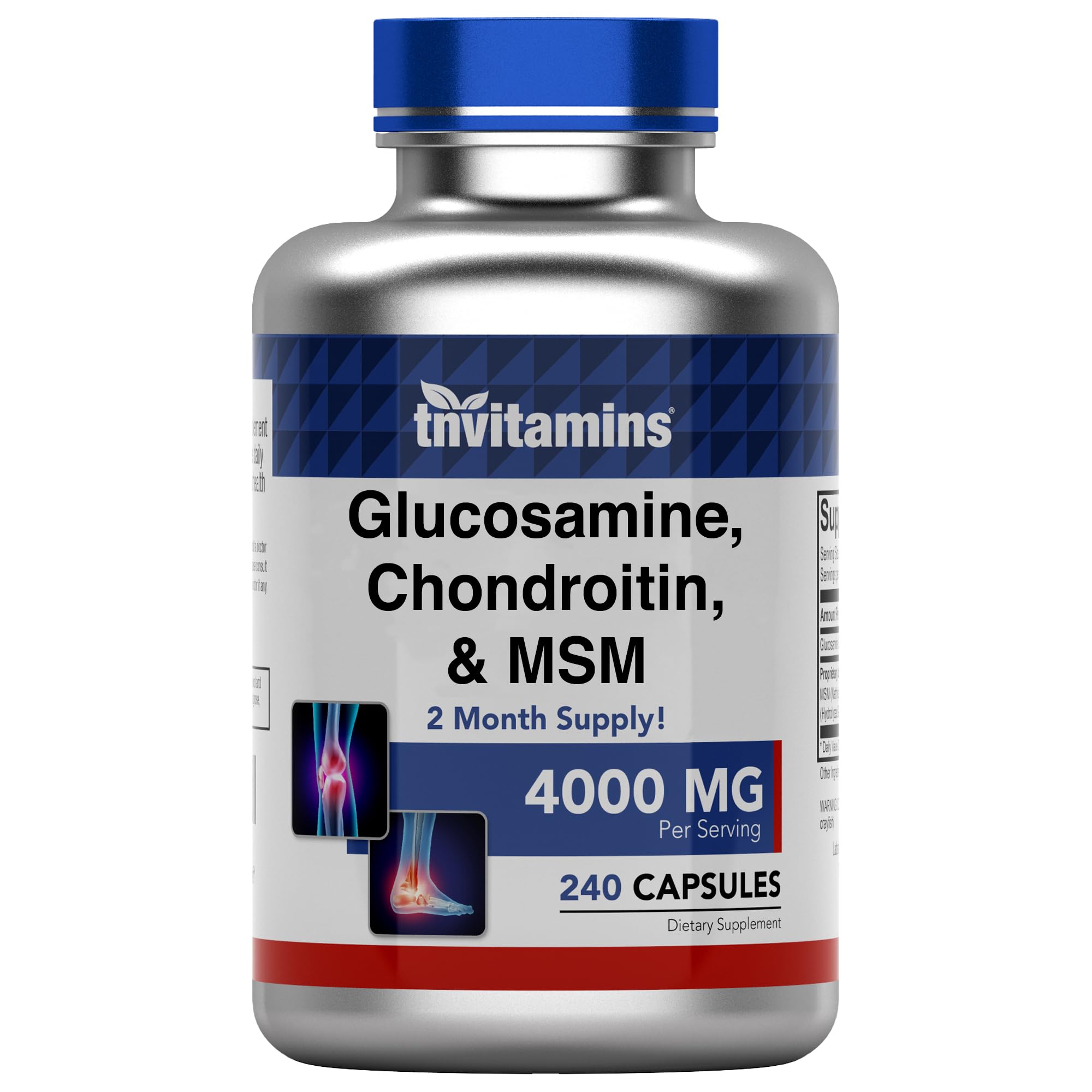 Foto 2 pulgar | Suplemento De Vitaminas: Glucosamina, Condroitina Y Msm 4000 Mg - Venta Internacional.