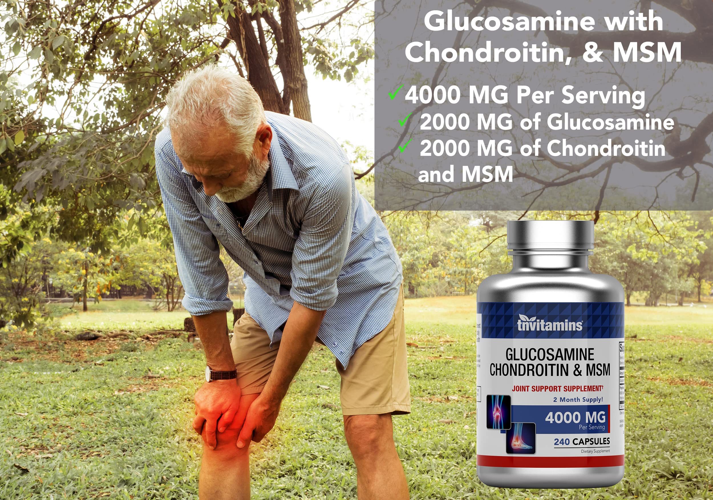 Foto 6 pulgar | Suplemento De Vitaminas: Glucosamina, Condroitina Y Msm 4000 Mg - Venta Internacional.