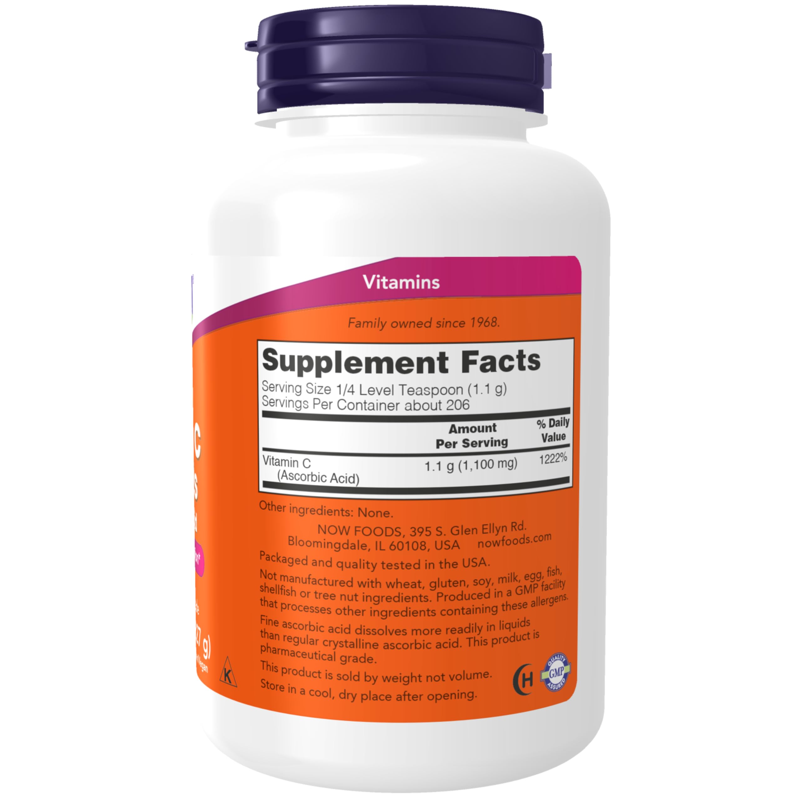 Foto 3 pulgar | Cristales De Vitamina C En Polvo De Supplements Now Foods, 240 Ml - Venta Internacional.