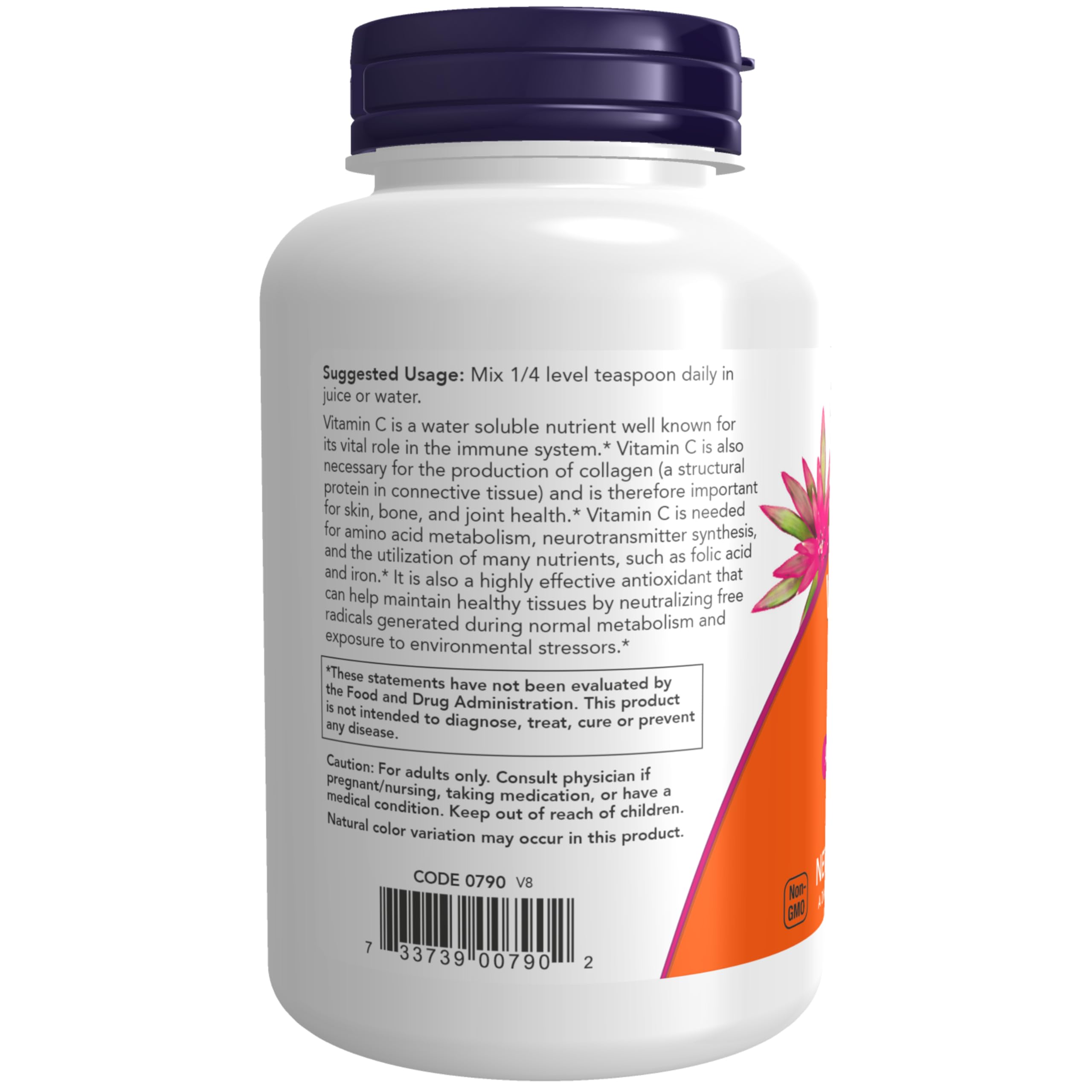 Foto 4 pulgar | Cristales De Vitamina C En Polvo De Supplements Now Foods, 240 Ml - Venta Internacional.