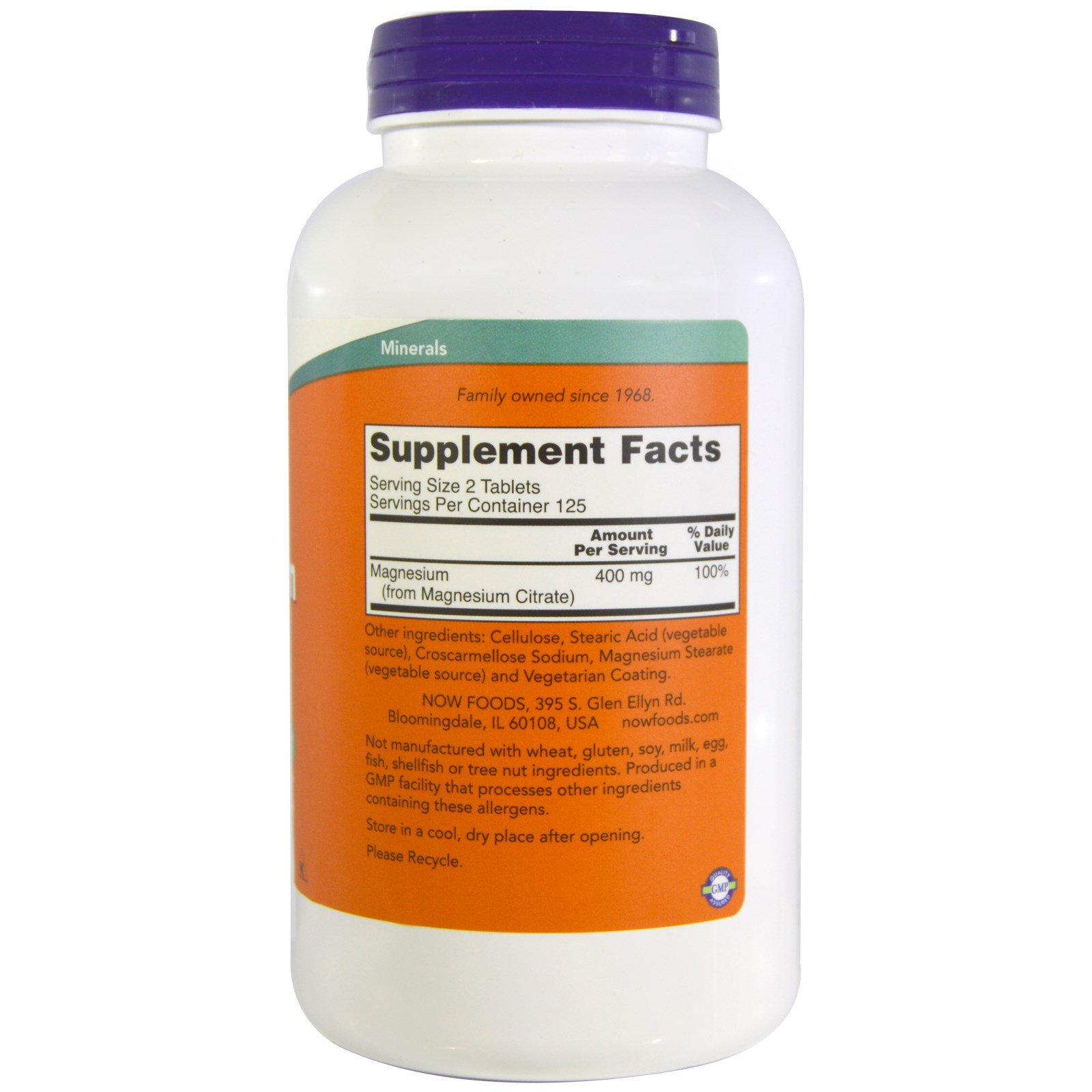 Foto 3 pulgar | Suplemento Now Foods Citrato de Magnesio 200 mg 250 Comprimidos - Venta Internacional