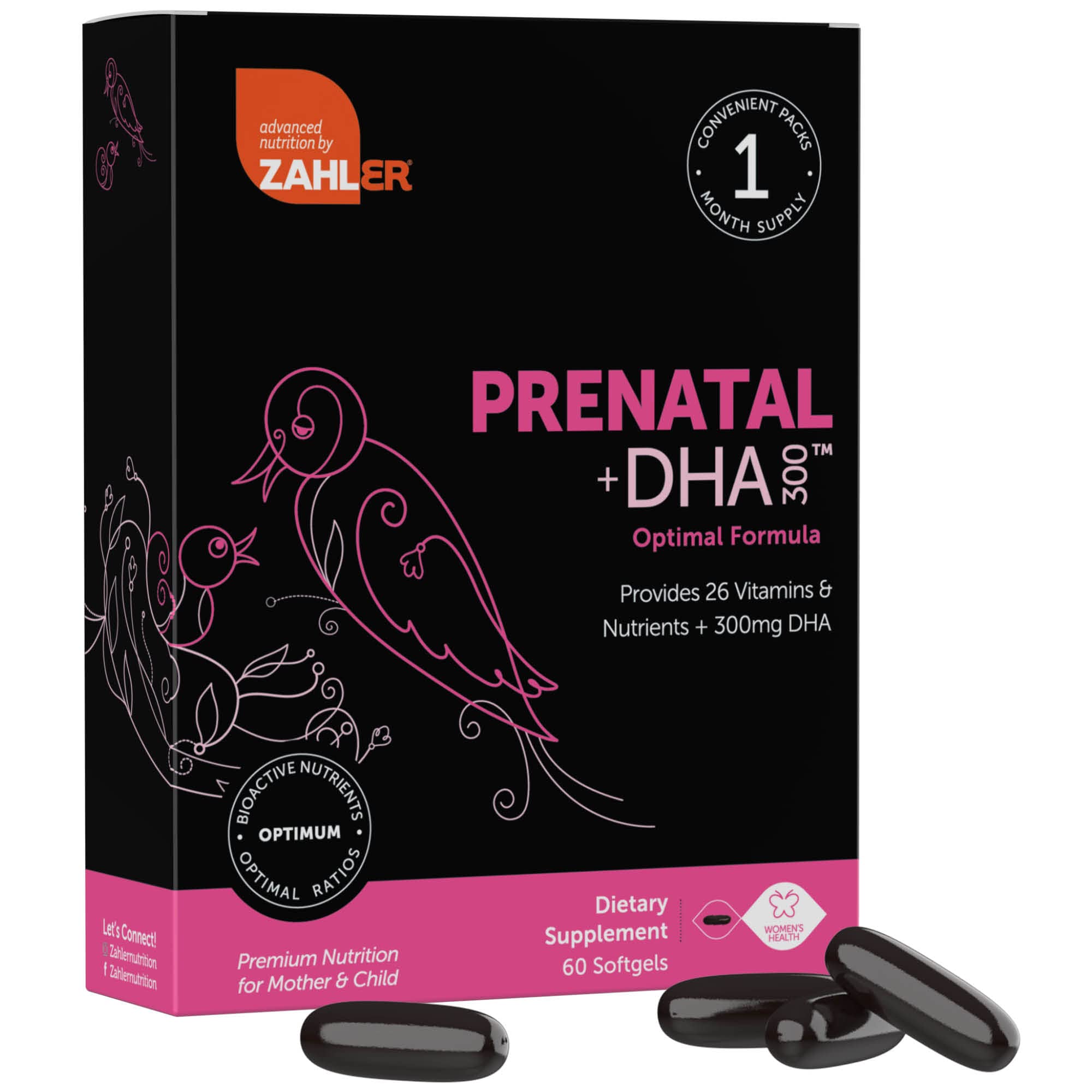Foto 2 pulgar | Vitamina Zahler Prenatal con DHA y Folato 60 Cápsulas Blandas - Venta Internacional