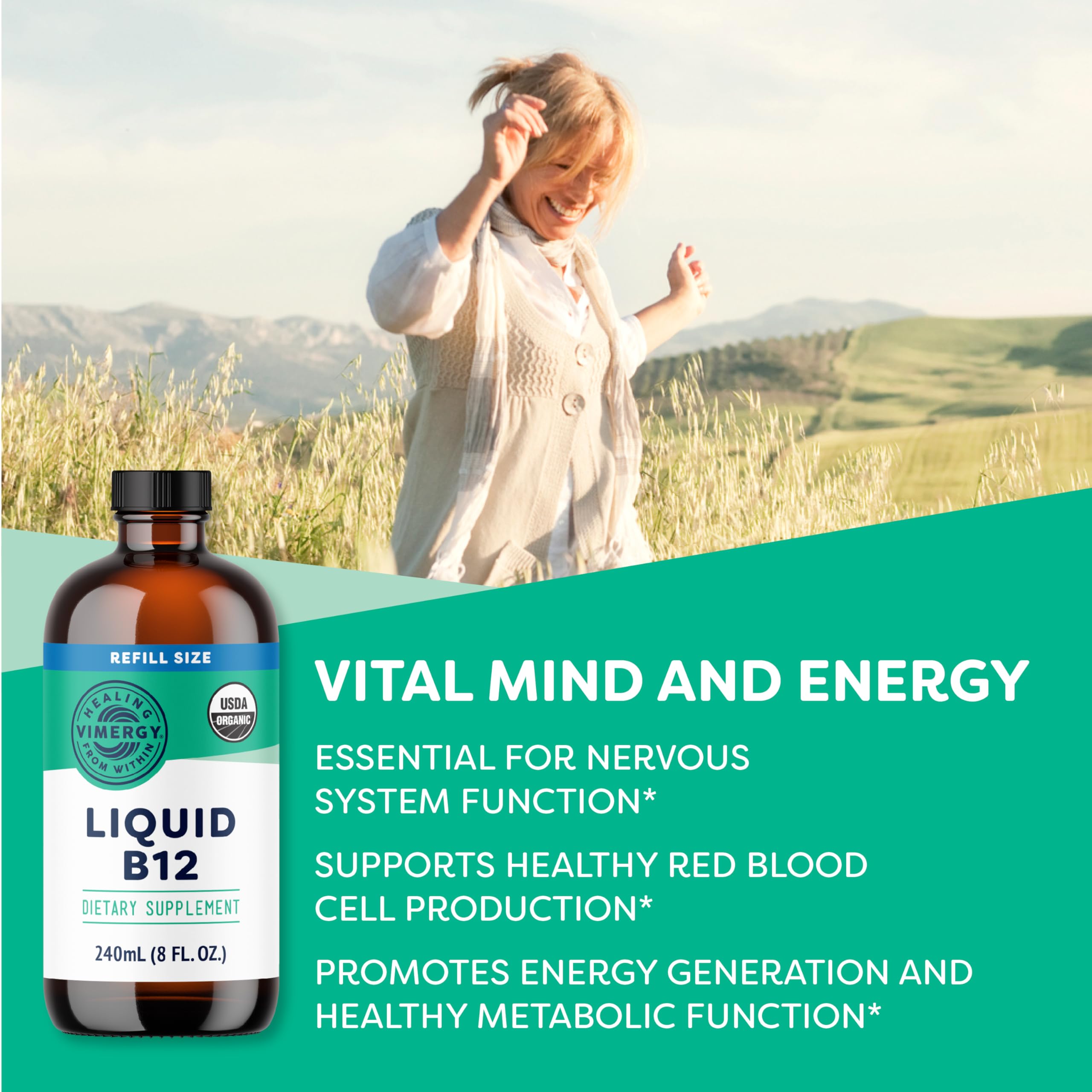 Foto 3 pulgar | Suplemento Vimergy Liquid B12 Refill 240 Ml Usda Organic Vegan - Venta Internacional