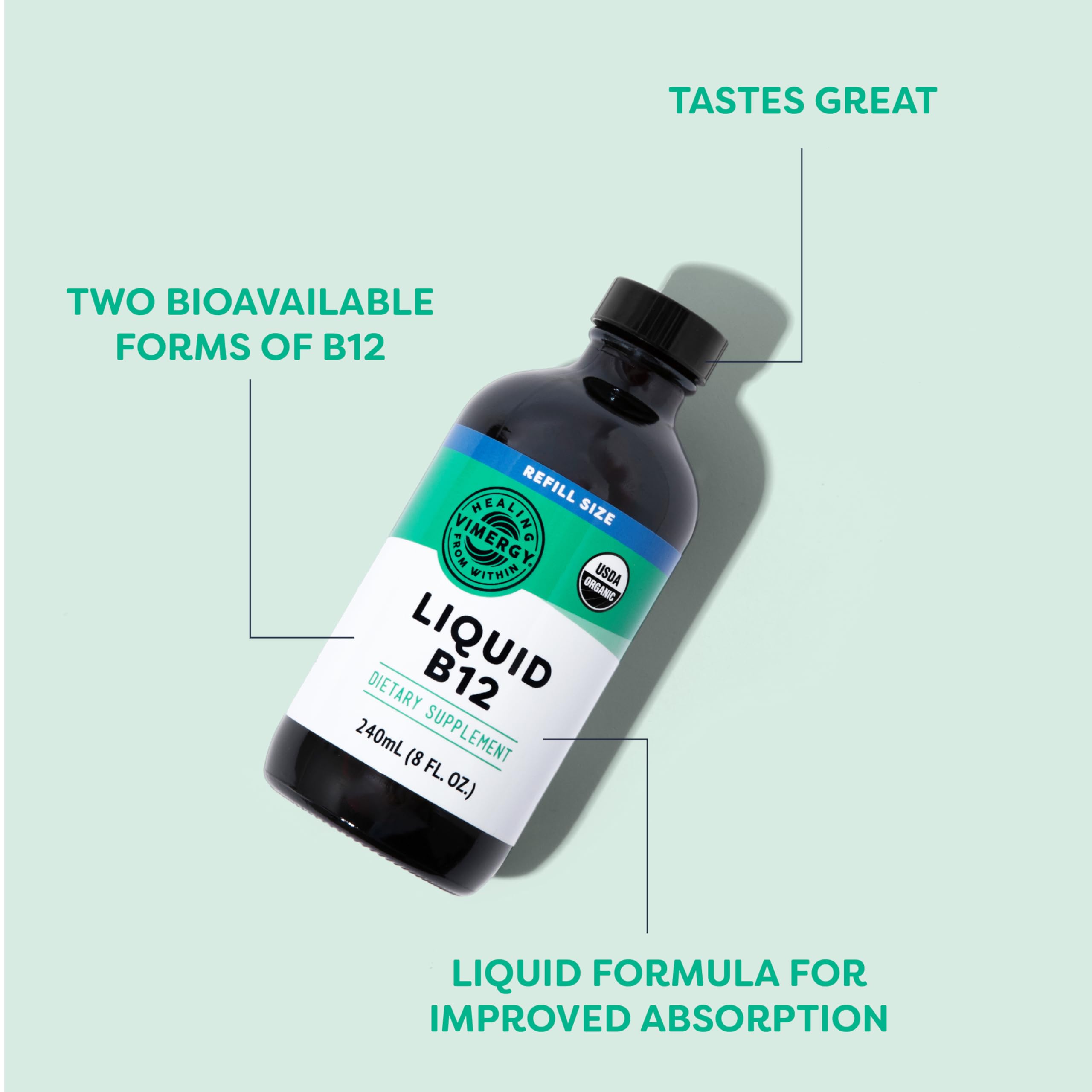 Foto 4 pulgar | Suplemento Vimergy Liquid B12 Refill 240 Ml Usda Organic Vegan - Venta Internacional