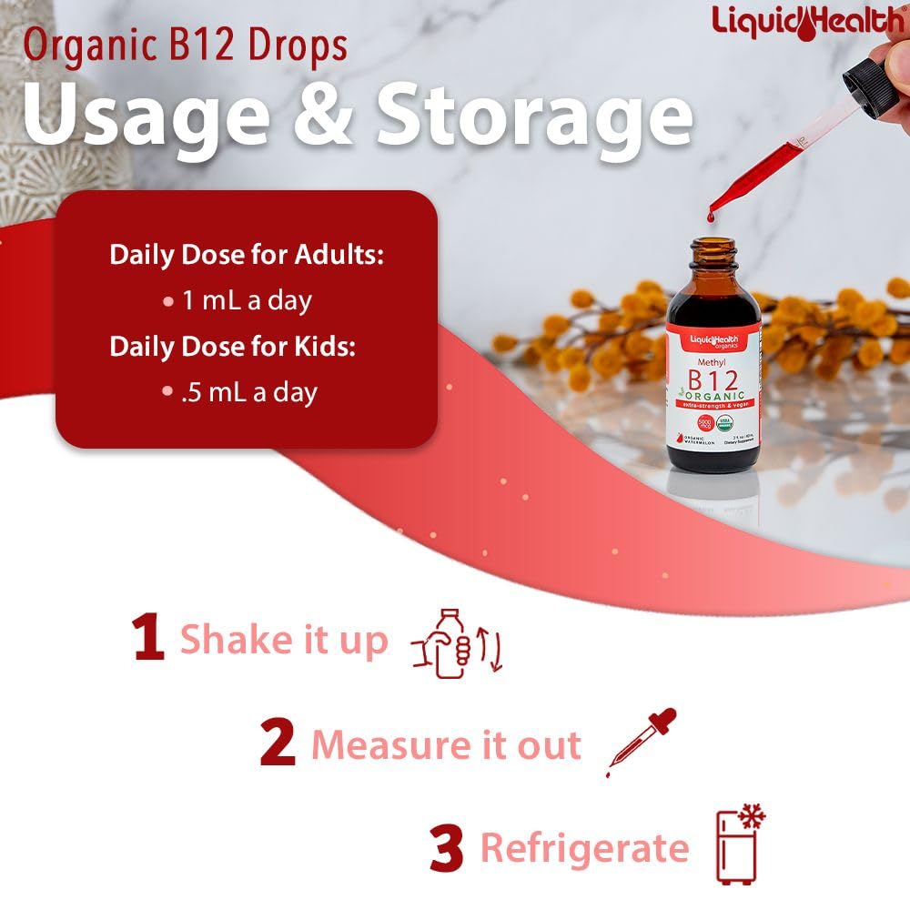 Foto 5 pulgar | Suplemento de Metil Vitamina B12 de Liquidhealth 5000 Mcg Orgánico - Venta Internacional