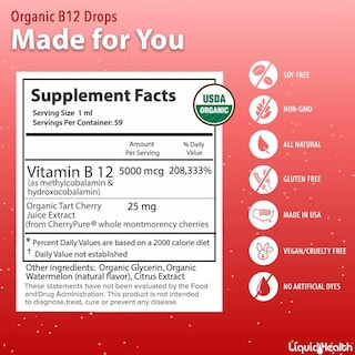 Foto 5 | Suplemento de Metil Vitamina B12 de Liquidhealth 5000 Mcg Orgánico - Venta Internacional