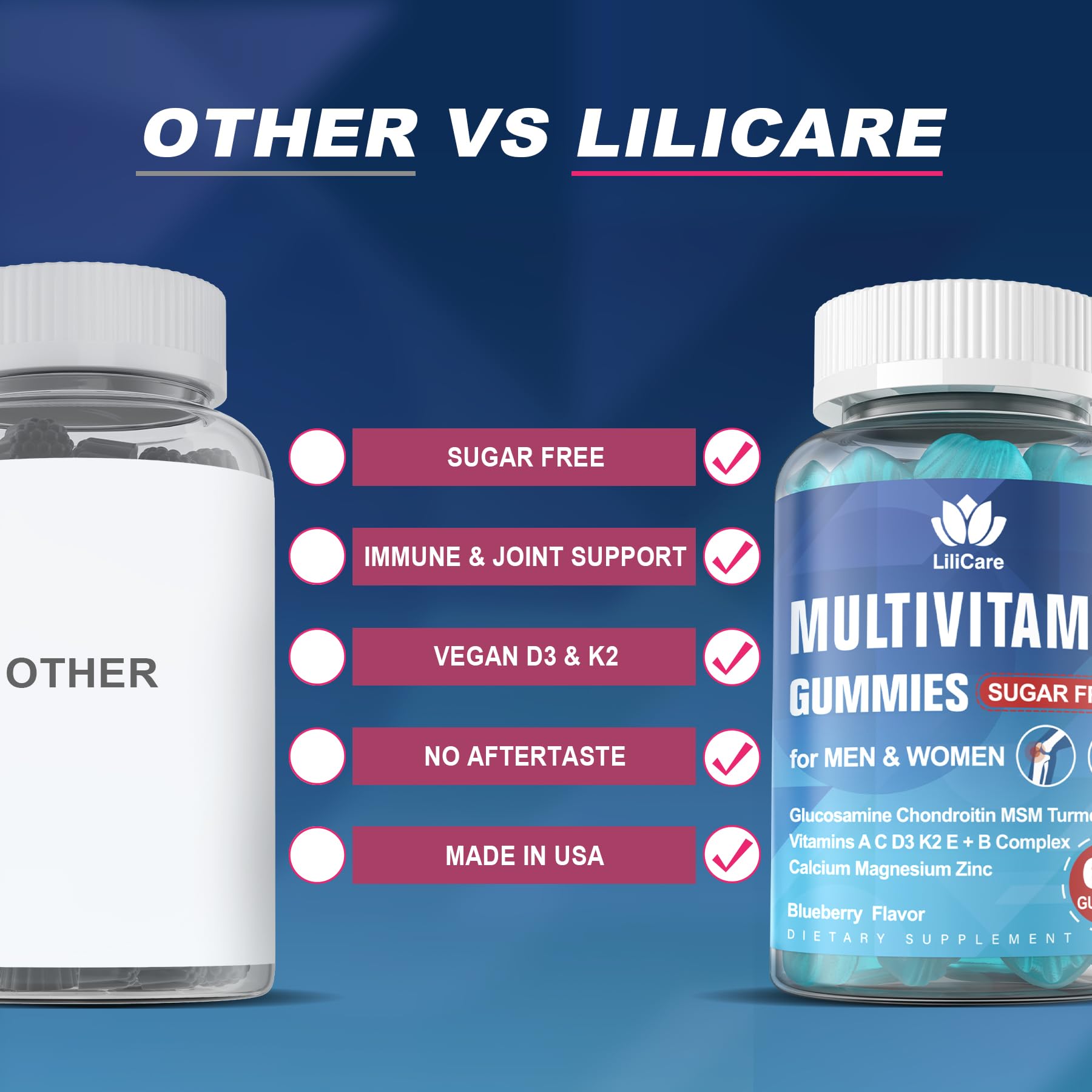 Foto 5 | Gomitas Multivitamínicas Lilicare sin Azúcar para Hombres y Mujeres Mayores de 50 Años - Venta Internacional
