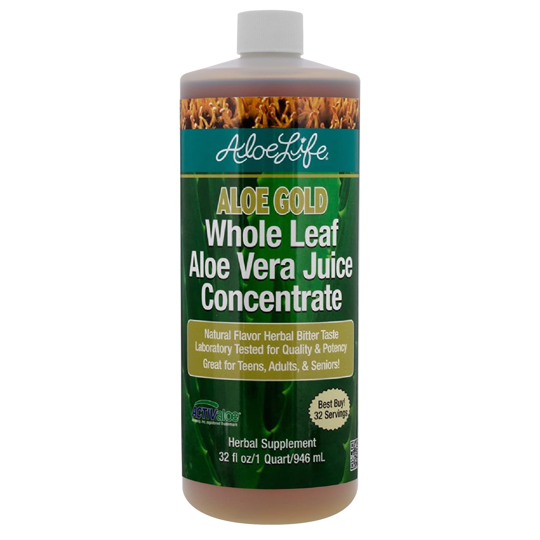 Foto 2 pulgar | Jugo de Aloe Vera Aloe Life Aloe Gold 946 ml Certificado Orgánico - Venta Internacional