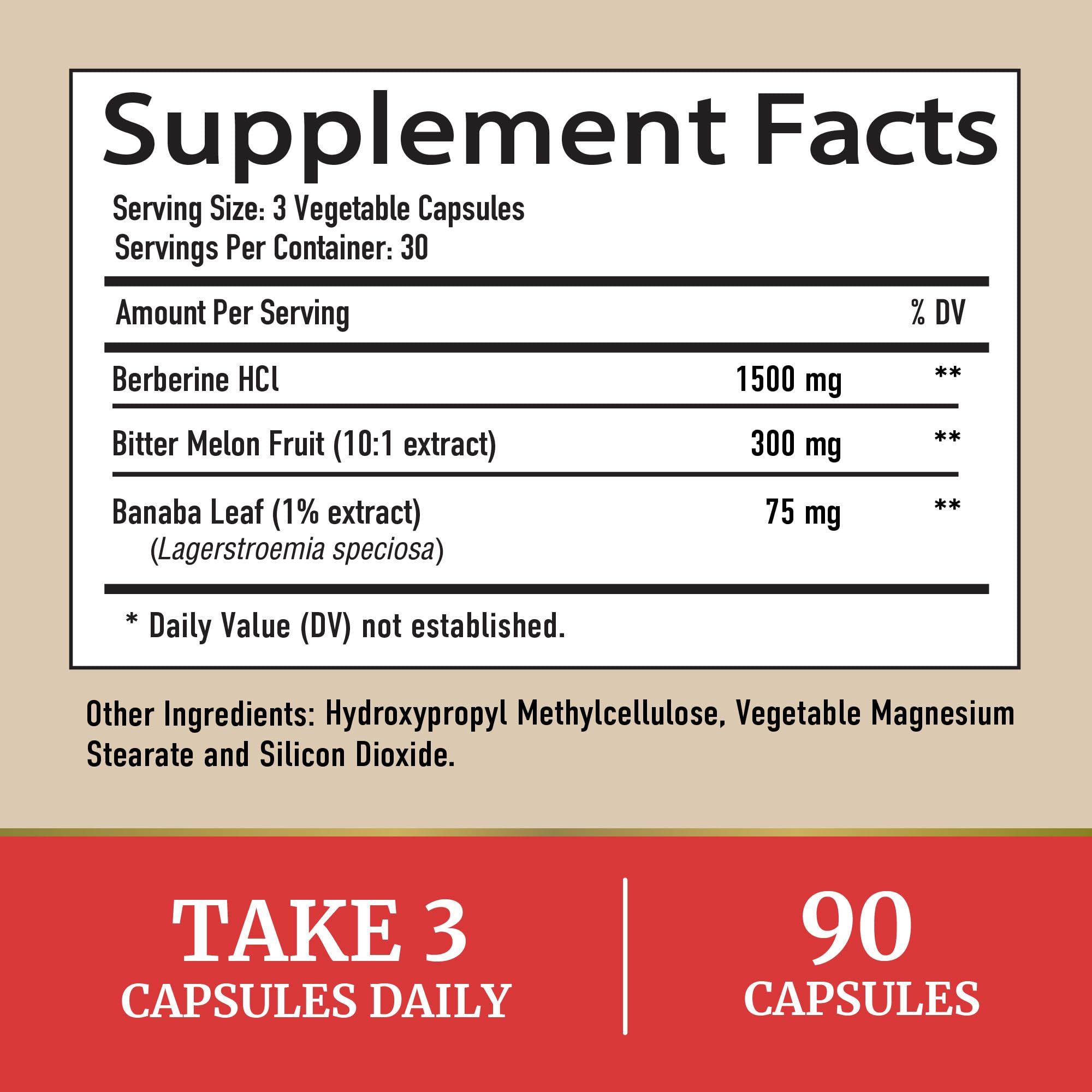 Foto 6 | Suplemento Nobi Nutrition Berberine Hcl 1500 Mg 90 Unidades - Venta Internacional