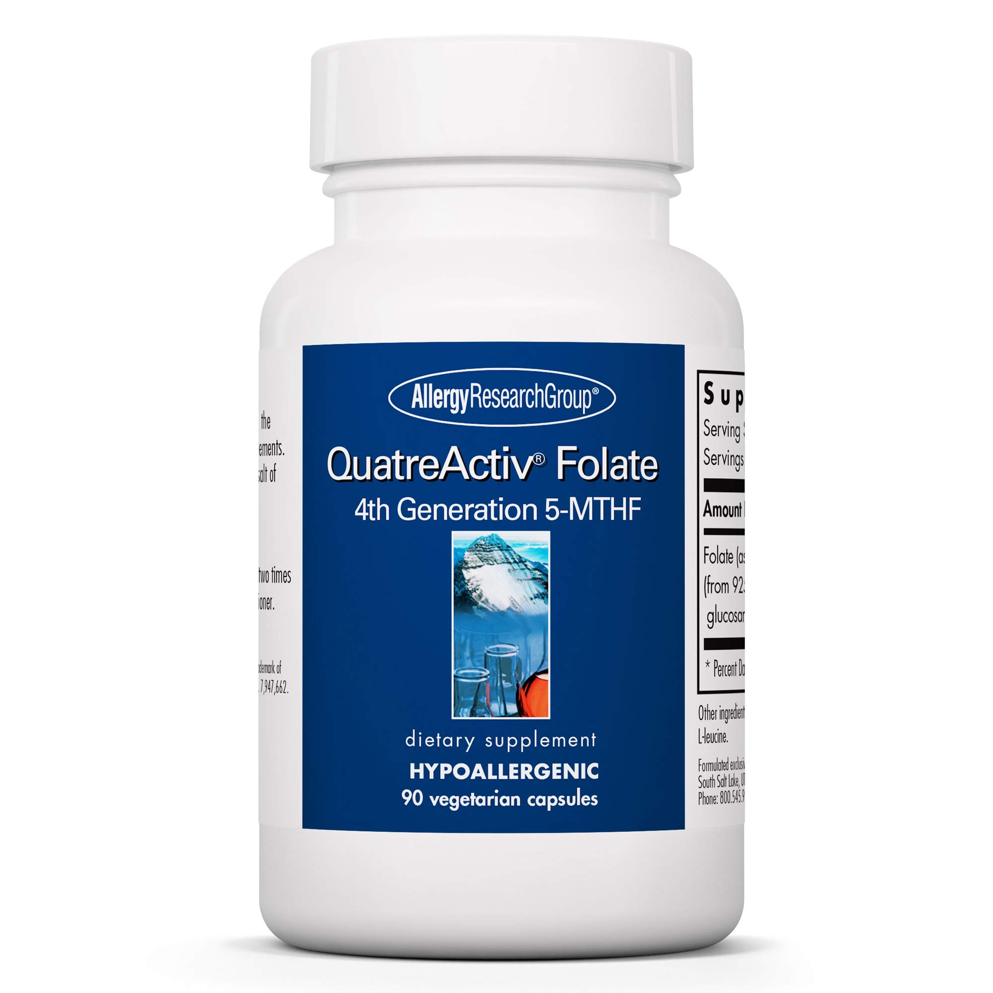 Foto 2 pulgar | Suplemento Folato Quatreactiv Allergy Research Group 90 Cápsulas - Venta Internacional