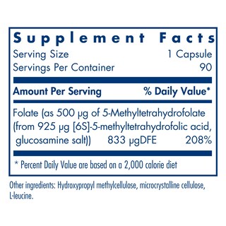 Foto 2 | Suplemento Folato Quatreactiv Allergy Research Group 90 Cápsulas - Venta Internacional