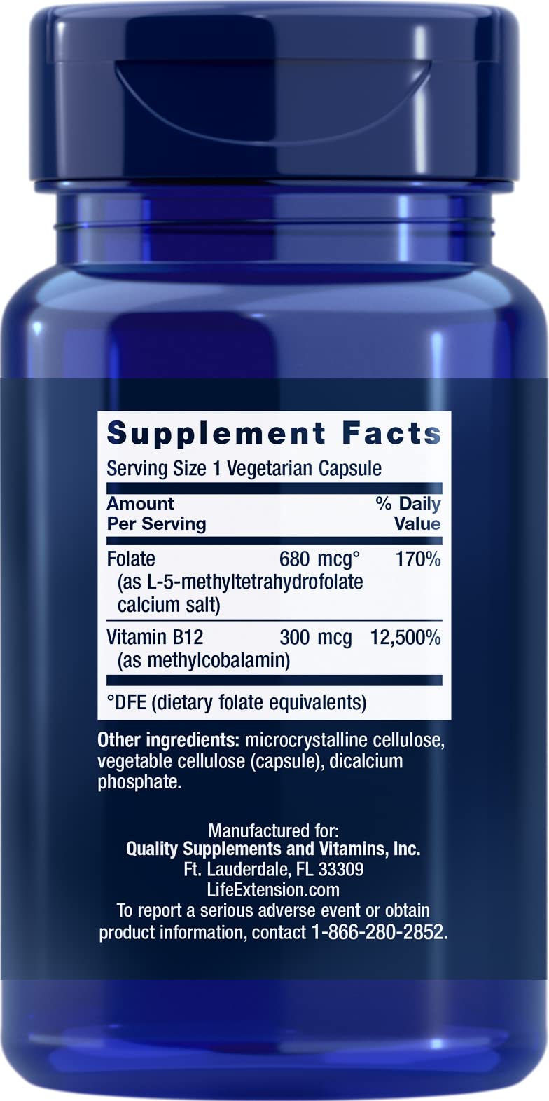 Foto 7 | Suplemento Life Extension Bioactive de Folato y Vitamina B12 150 Cápsulas - Venta Internacional