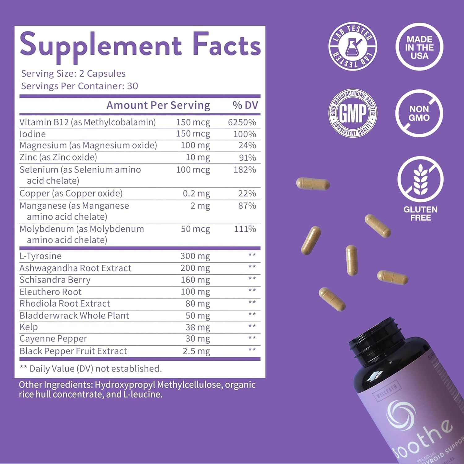 Foto 5 pulgar | Suplemento Wellpath Soothe Hormone Balance Thyroid Women 60 Unidades - Venta Internacional