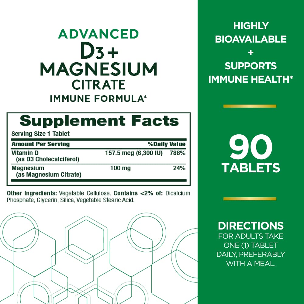 Foto 3 pulgar | Complementa Nature's Bounty Advanced con Vitamina D3 y Magnesio - Venta Internacional