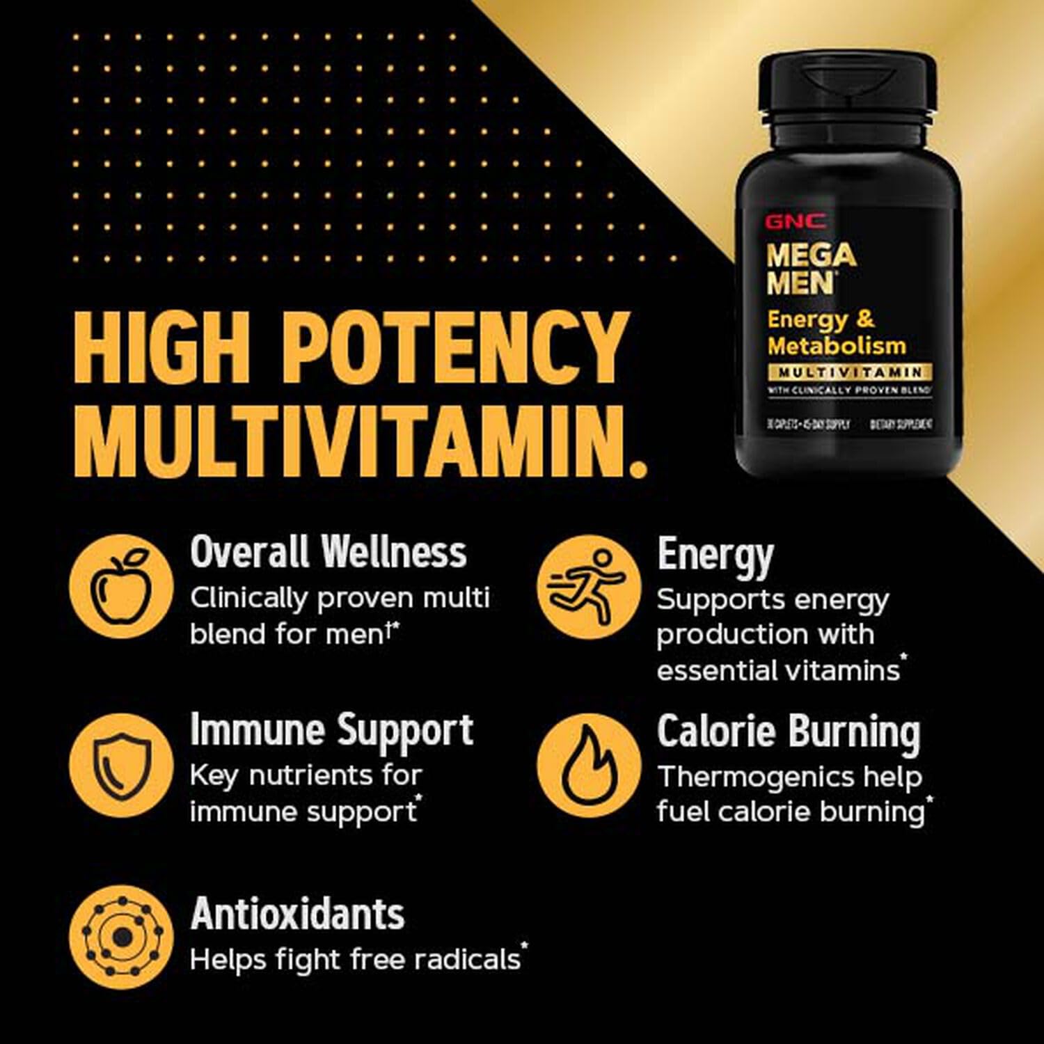 Foto 6 pulgar | Multivitamínico GNC Mega Men Energy & Metabolism 180 Comprimidos - Venta Internacional