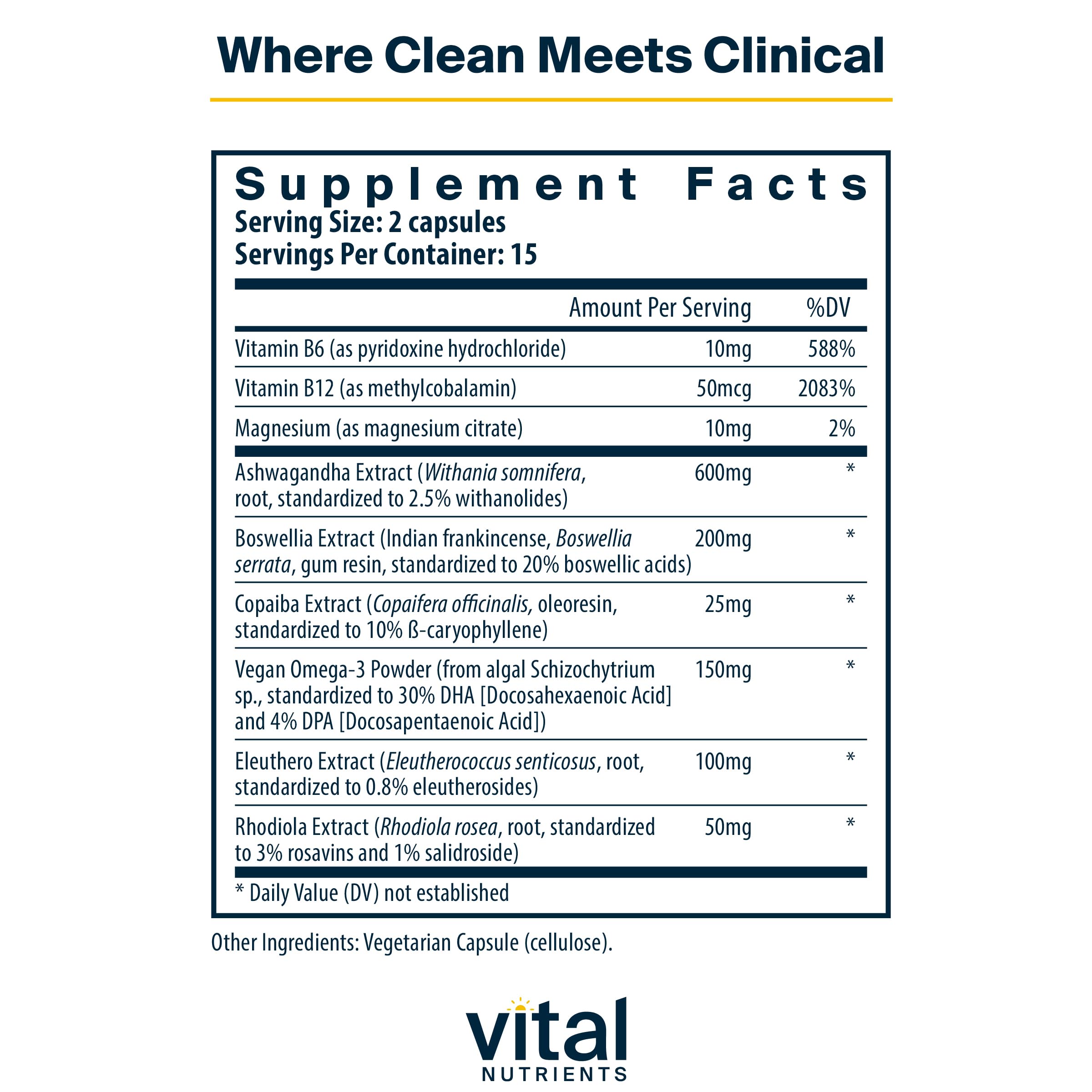 Foto 3 pulgar | Suplemento Vital Nutrients Cortisol Balance 90 Cápsulas - Venta Internacional