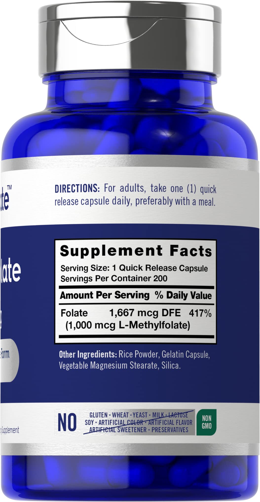 Foto 3 pulgar | Suplemento Carlyle L Metilfolato 1000 mcg 200 Cápsulas - Venta Internacional