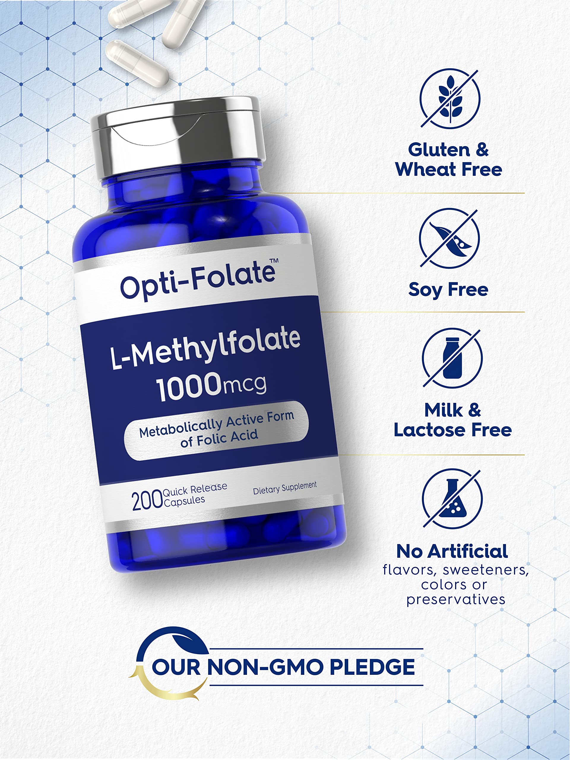 Foto 4 | Suplemento Carlyle L Metilfolato 1000 mcg 200 Cápsulas - Venta Internacional
