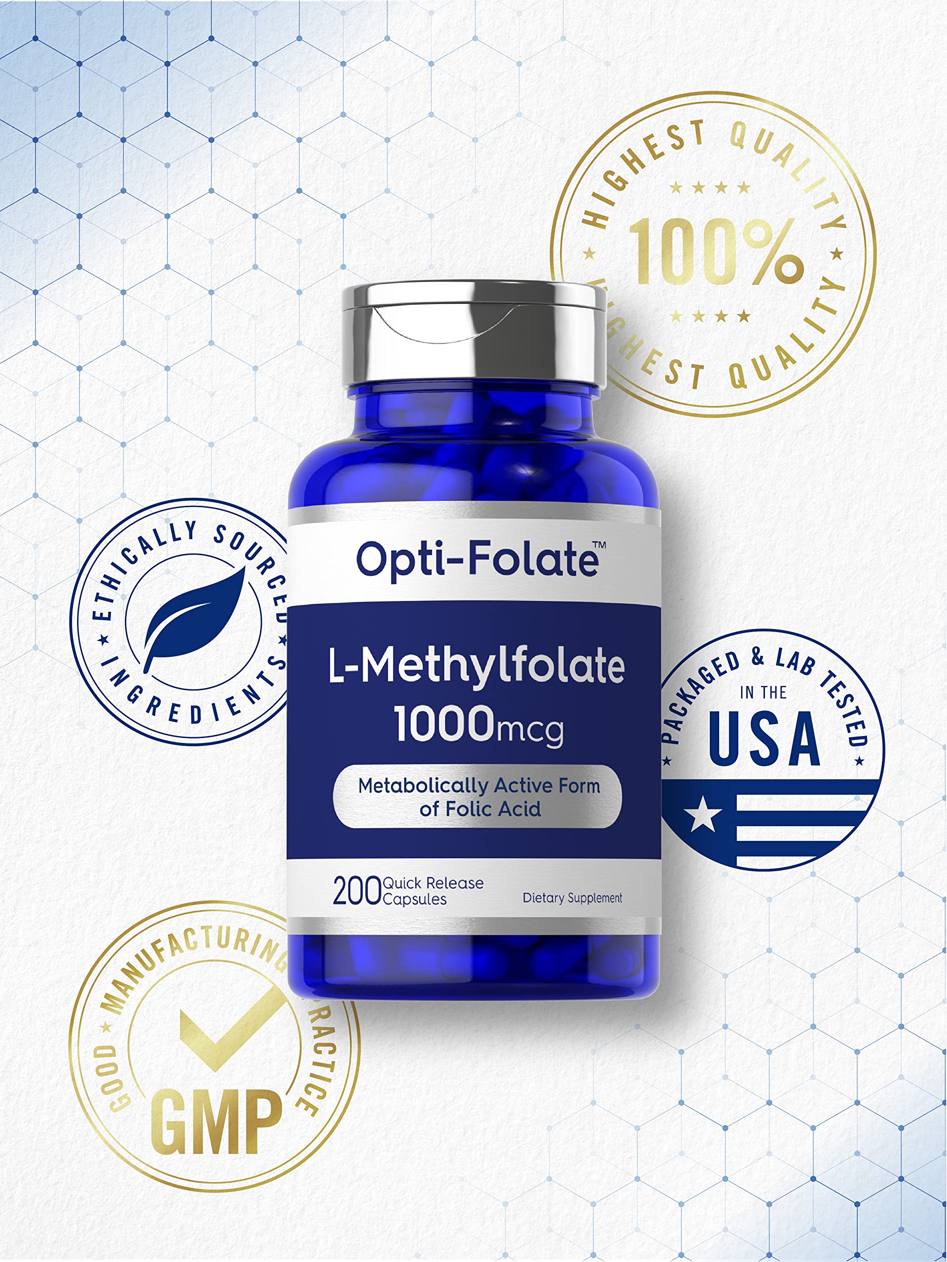 Foto 5 | Suplemento Carlyle L Metilfolato 1000 mcg 200 Cápsulas - Venta Internacional