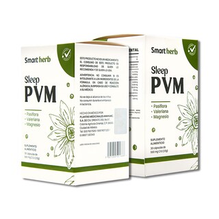 Foto 1 | Smart Herb Paquete Sleep Pvm, Suplemento Alimenticio, 2 Piezas (30 Cápsulas C/u) Con Pasiflora, Valeriana Y Magnesio