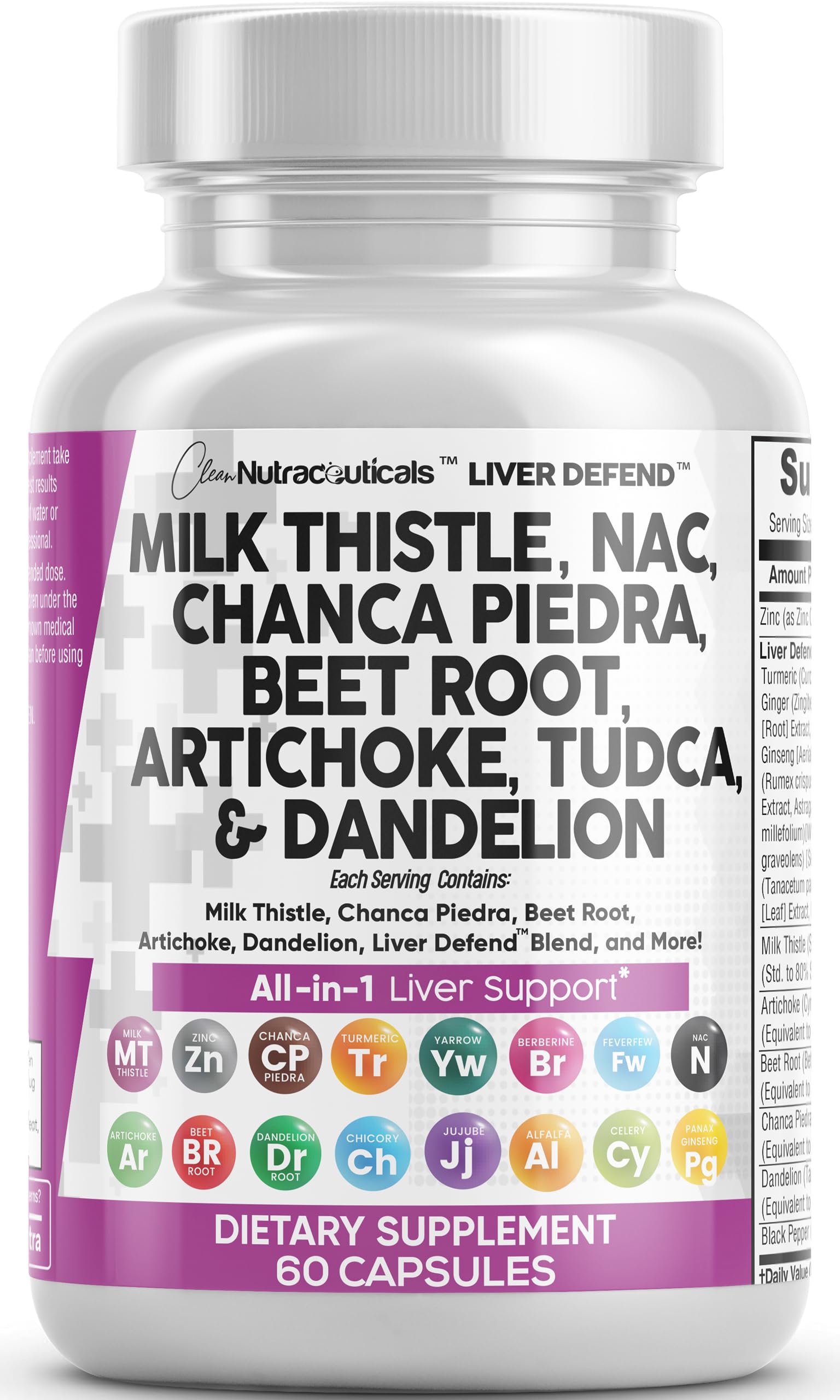 Foto 1 | Supplement Clean Nutraceuticals Liver Support 60 Cápsulas - Venta Internacional