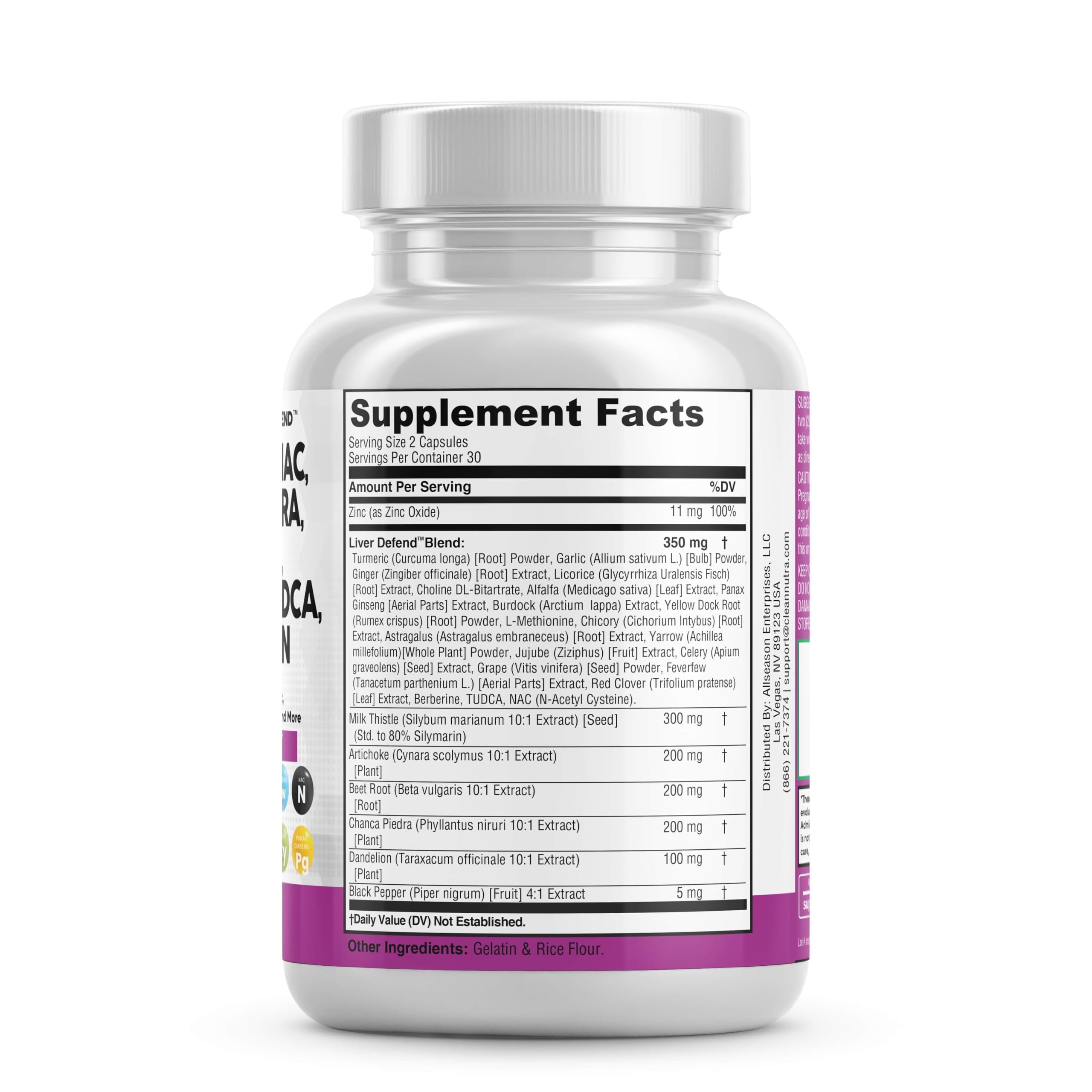 Foto 4 pulgar | Supplement Clean Nutraceuticals Liver Support 60 Cápsulas - Venta Internacional