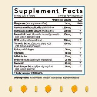 Foto 2 | Suplemento Glucosamina Condroitina Msm 90 Tabletas - Venta Internacional