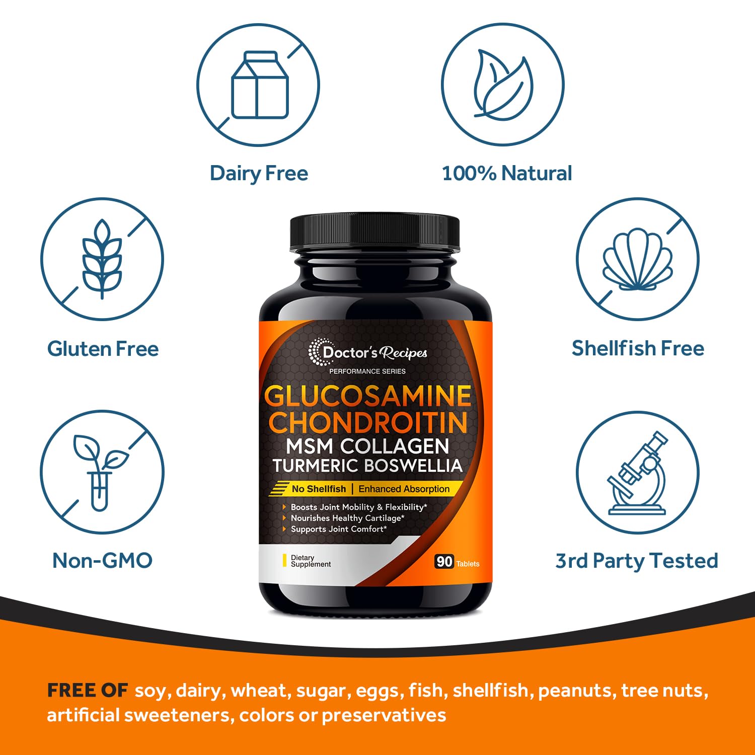 Foto 6 | Suplemento Glucosamina Condroitina Msm 90 Tabletas - Venta Internacional