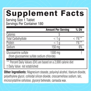 Foto 5 | Suplemento de Sulfato de Glucosamina Swisse 1500 mg 180 Comprimidos - Venta Internacional