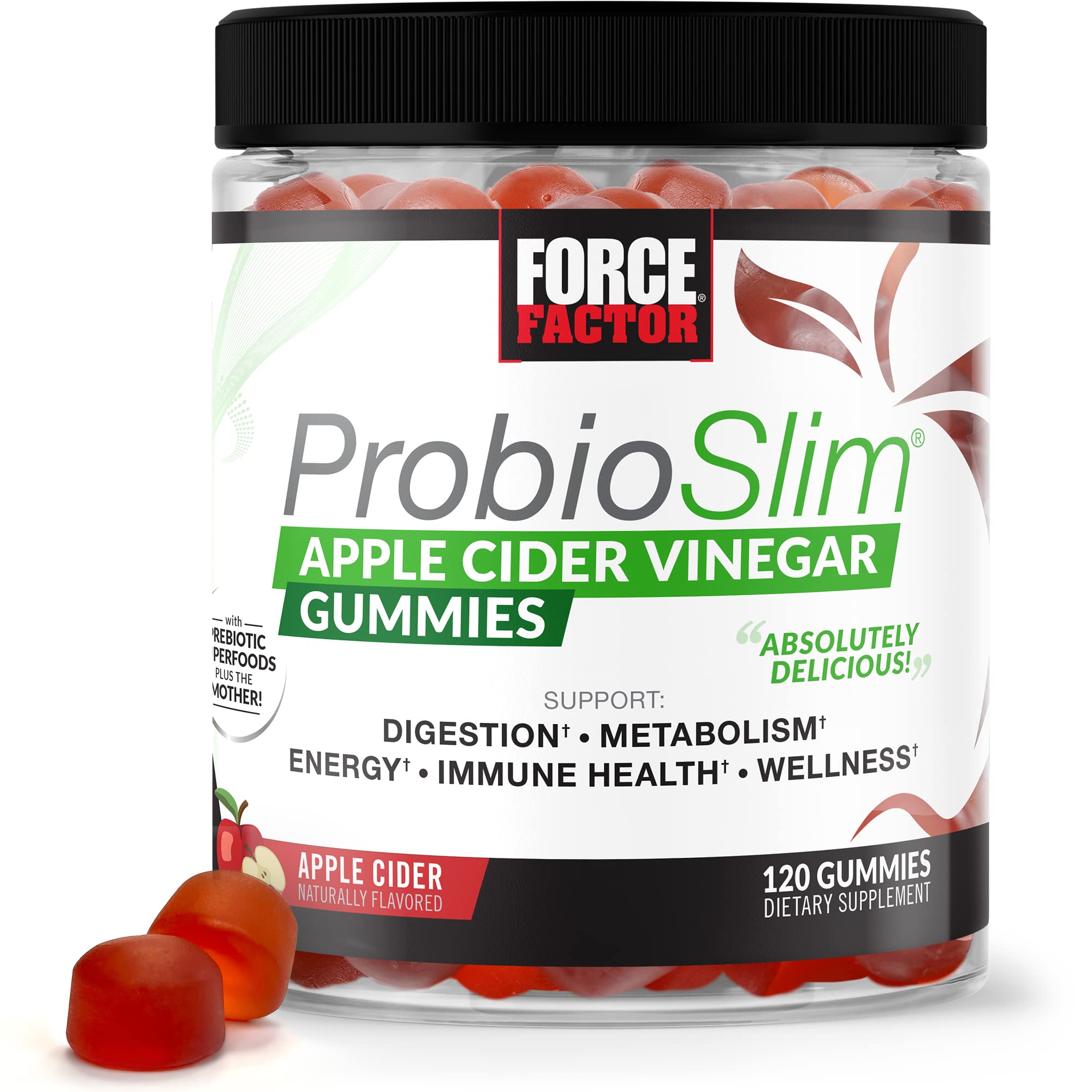 Foto 2 pulgar | Gomitas de Vinagre de Sidra De Manzana Supplement Force Factor Probioslim 120 Gomitas - Venta Internacional