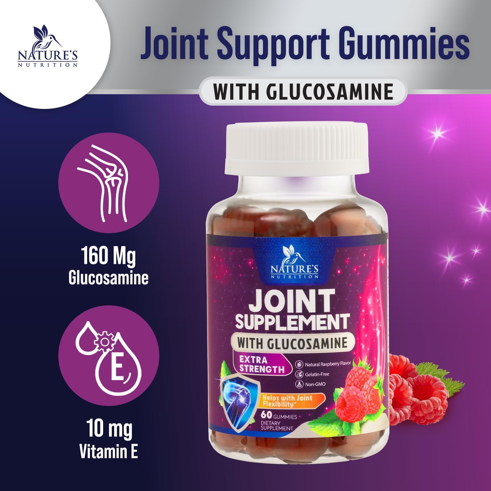 Foto 4 pulgar | Sumplemento en Gomitas de Glucosamina Nature's Joint Support 60 Unidades - Venta Internacional