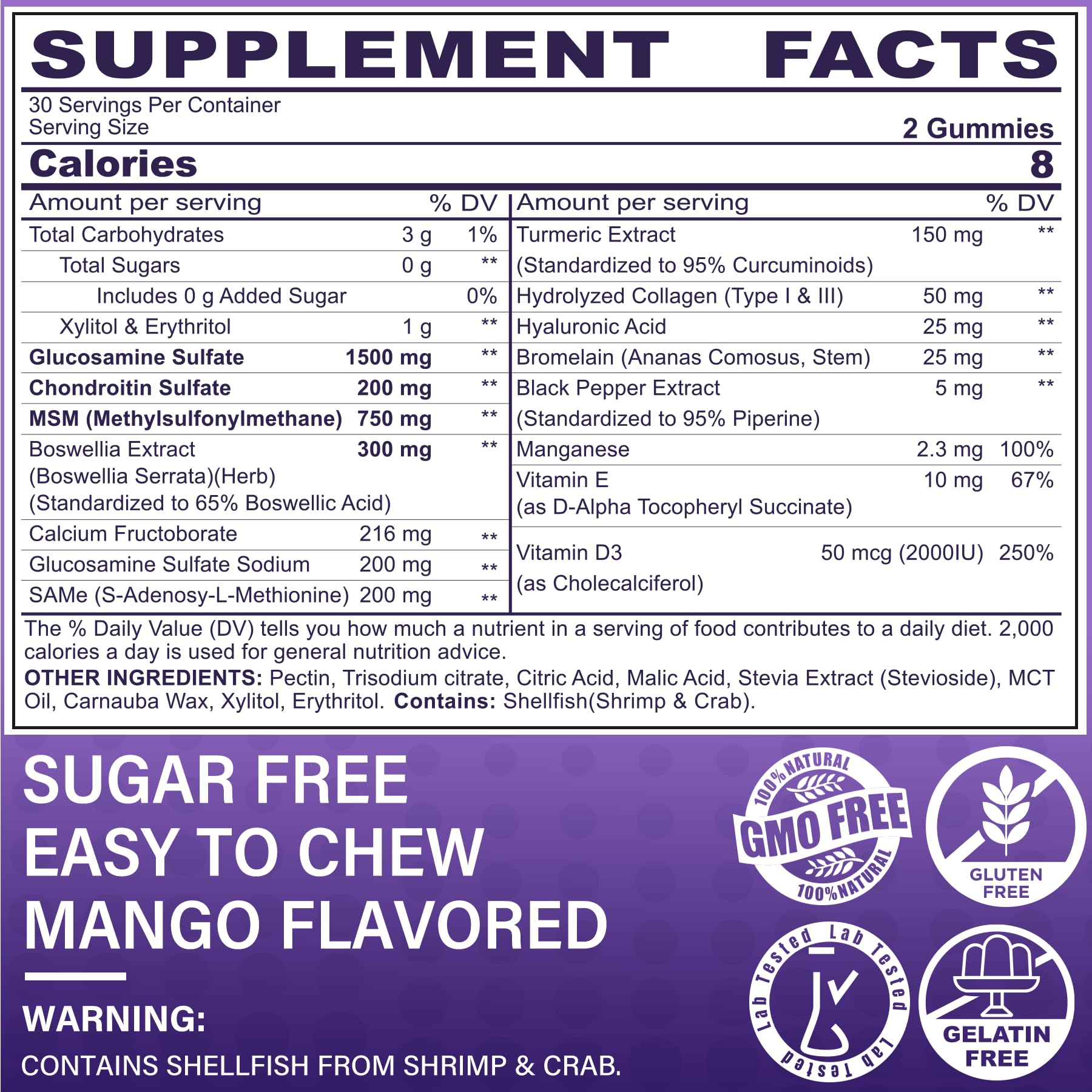 Foto 3 pulgar | Gomitas de Glucosamina y Condroitina Supplement Lilicare 2 Frascos de 60 Gomitas C/U - Venta Internacional