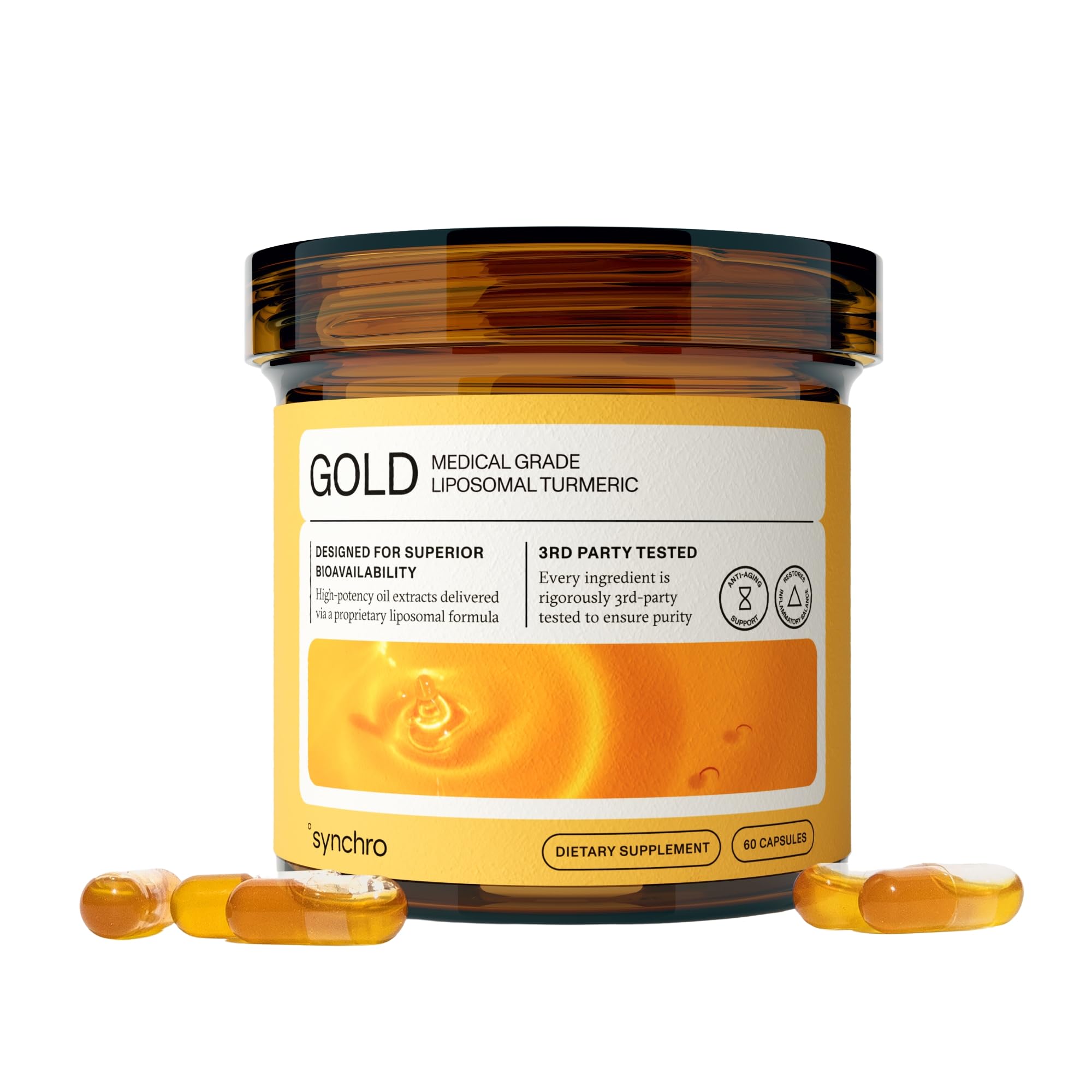 Foto 2 pulgar | Suplemento Synchro Gold De Cúrcuma Liposomal De Grado Médico 60 Cápsulas - Venta Internacional