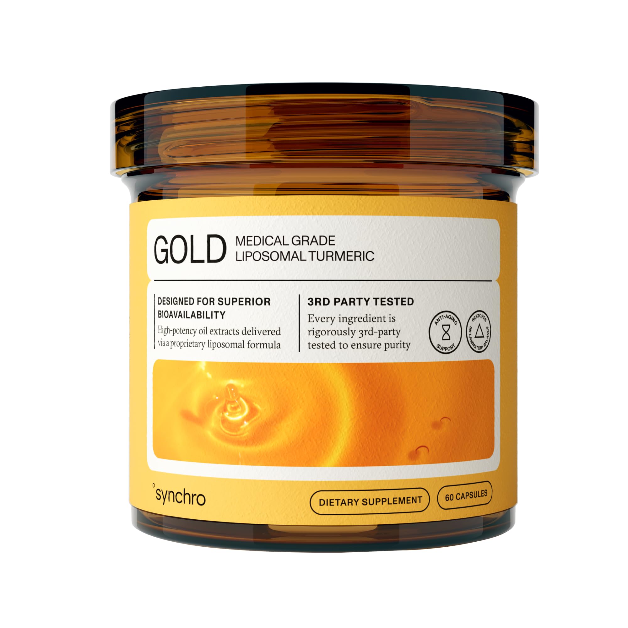 Foto 6 pulgar | Suplemento Synchro Gold De Cúrcuma Liposomal De Grado Médico 60 Cápsulas - Venta Internacional