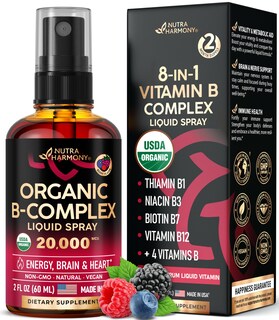 Foto 1 | Aerosol Líquido de Complejo Vitamina B Nutraharmony 60 ml Usda Organic - Venta Internacional