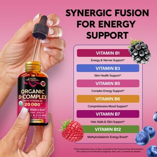 Foto 7 | Gotas Líquidas de Complejo Vitamina B Nutraharmony 60 ml Usda Organic - Venta Internacional